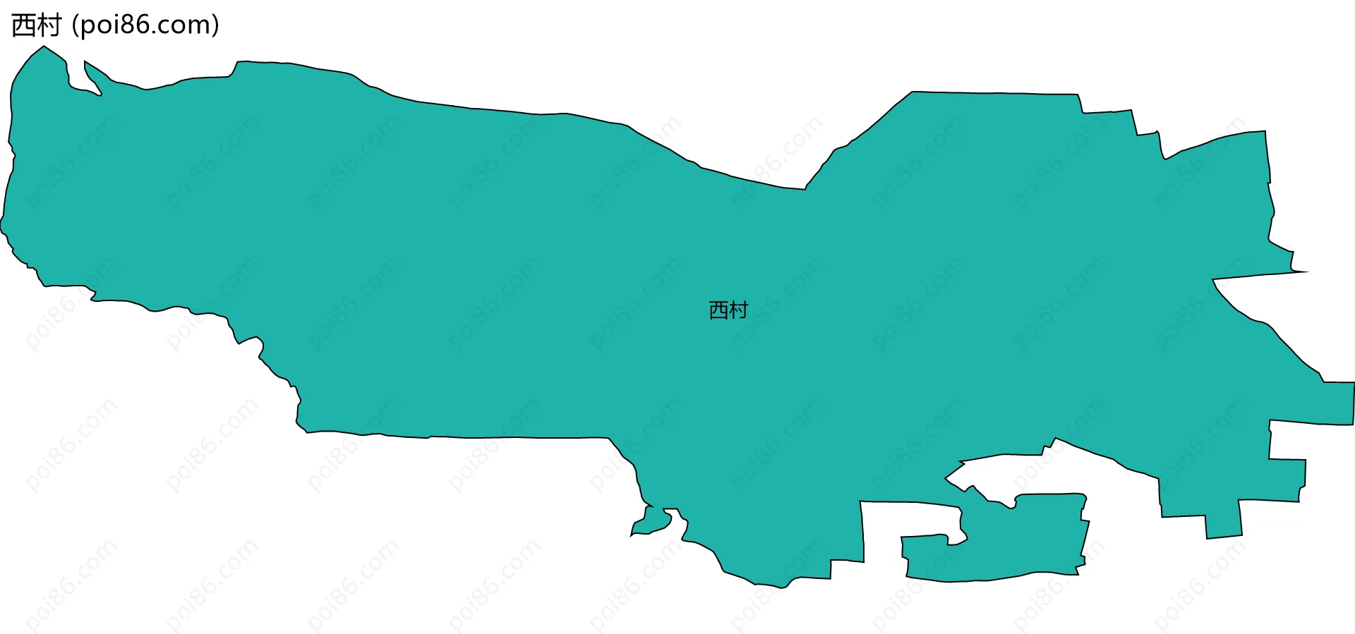 西村边界地图
