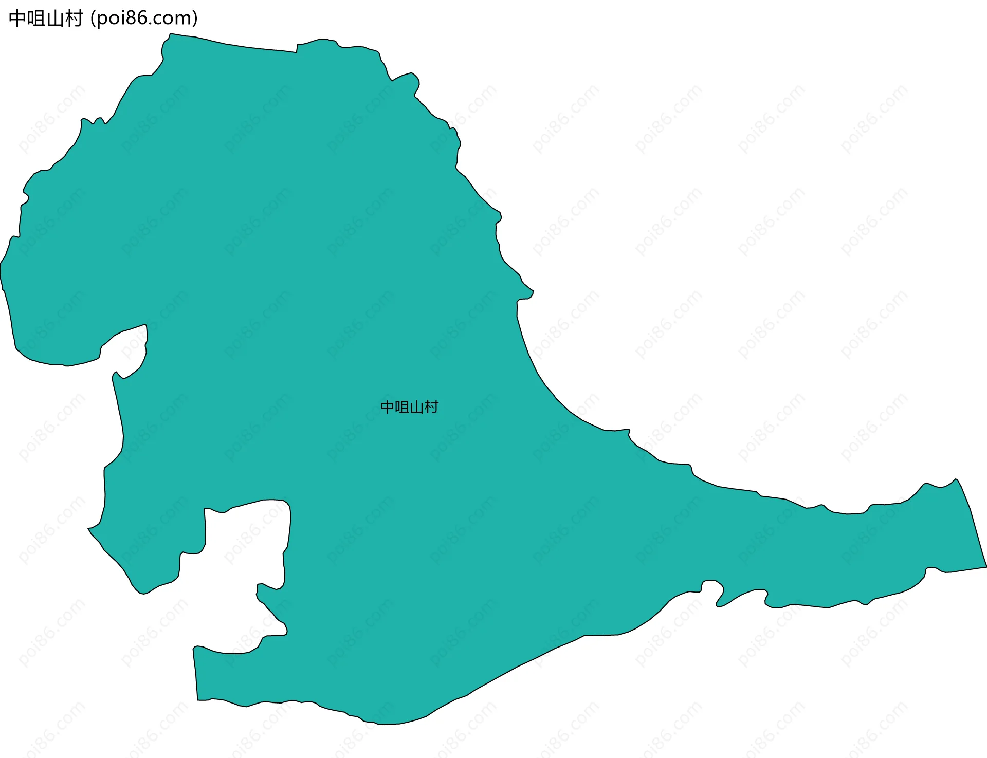 中咀山村边界地图