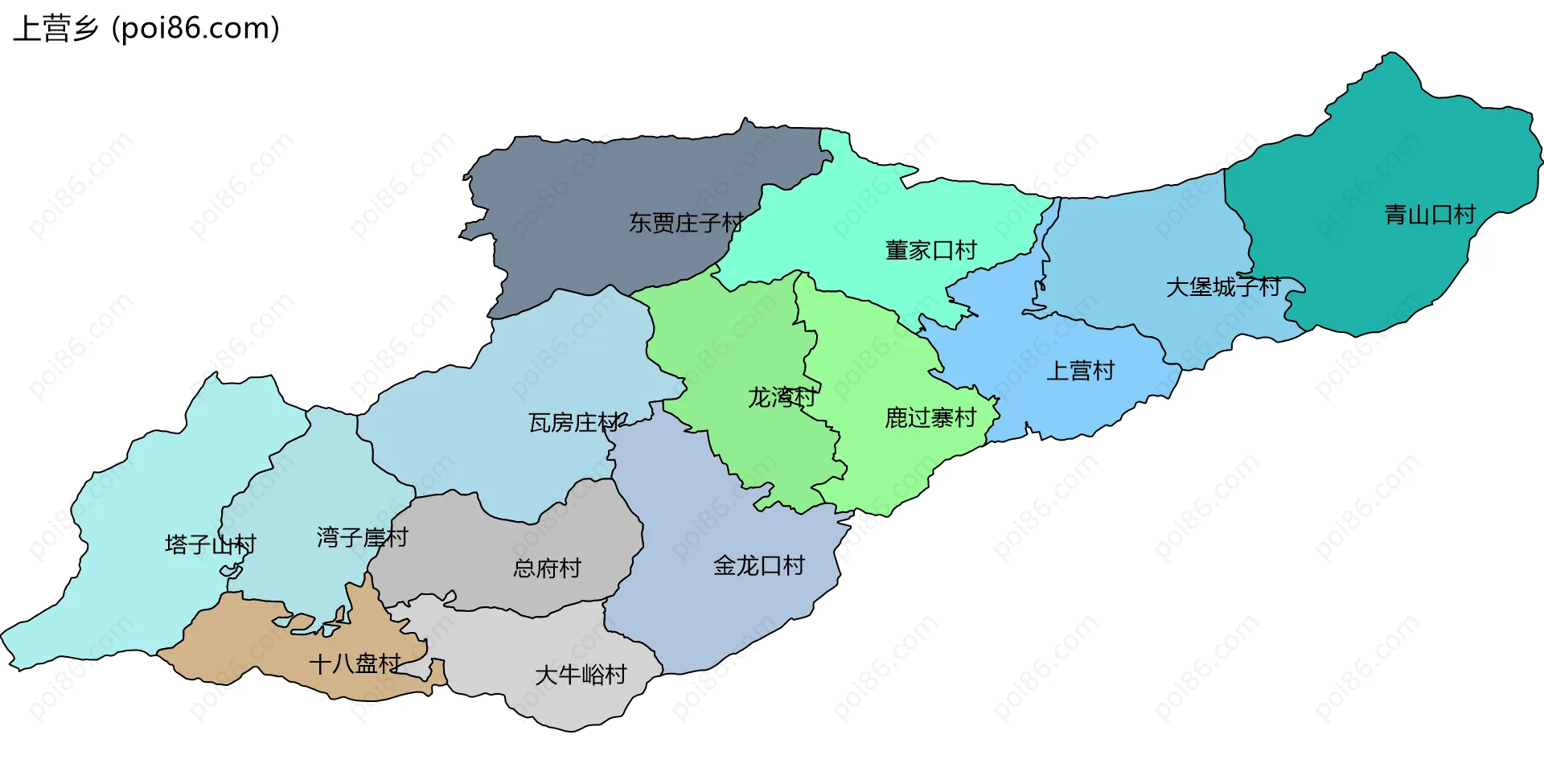 上营乡边界地图(五级行政区划)