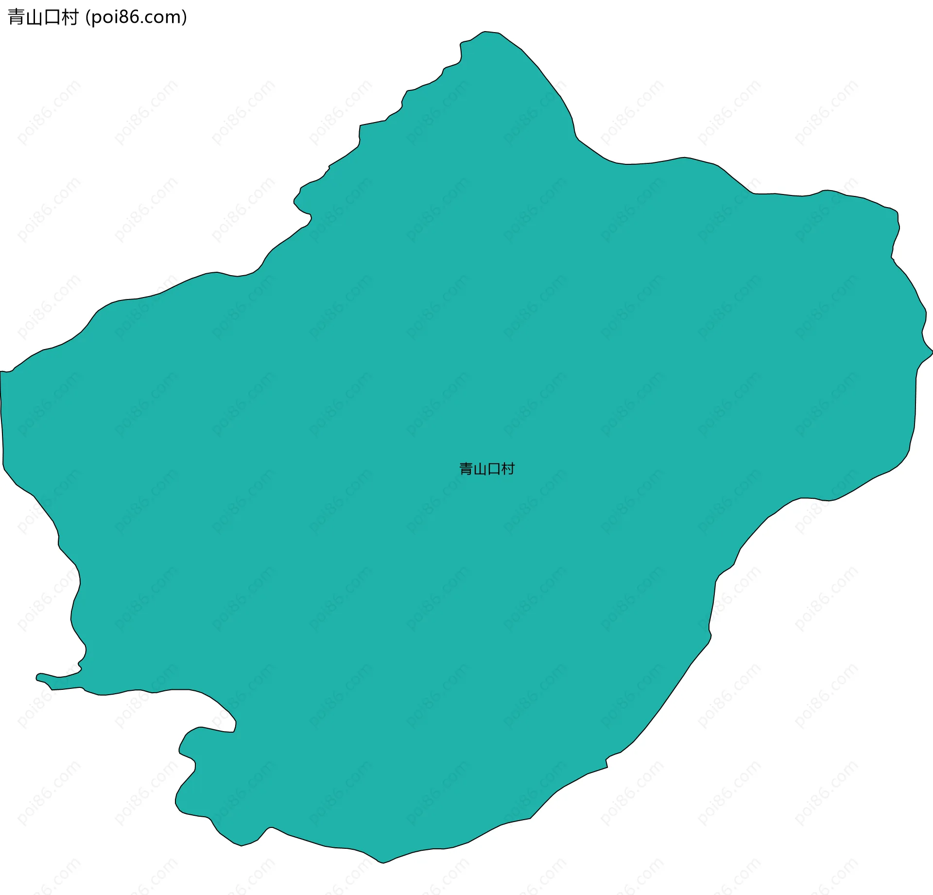 青山口村边界地图