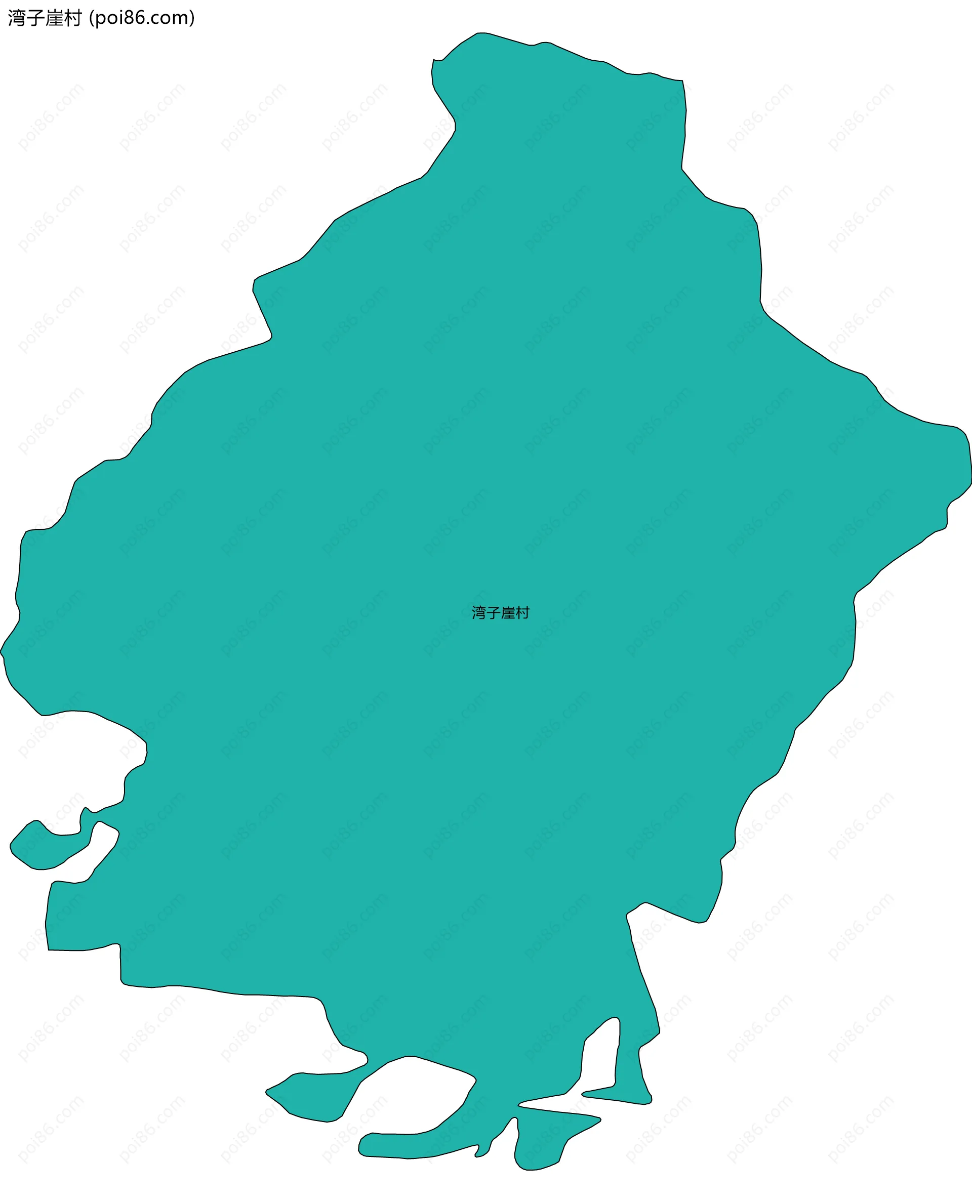 湾子崖村边界地图