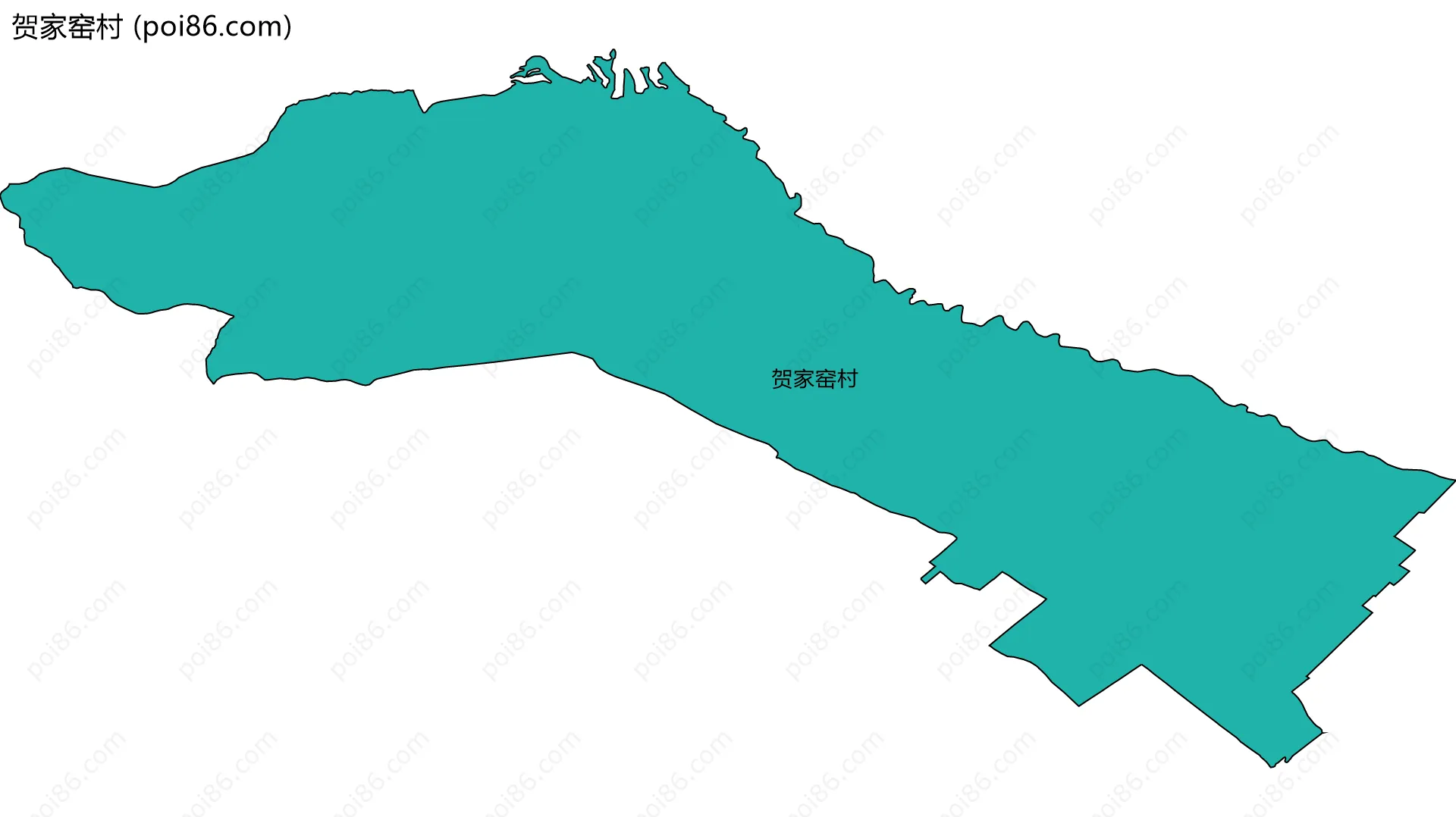 贺家窑村边界地图