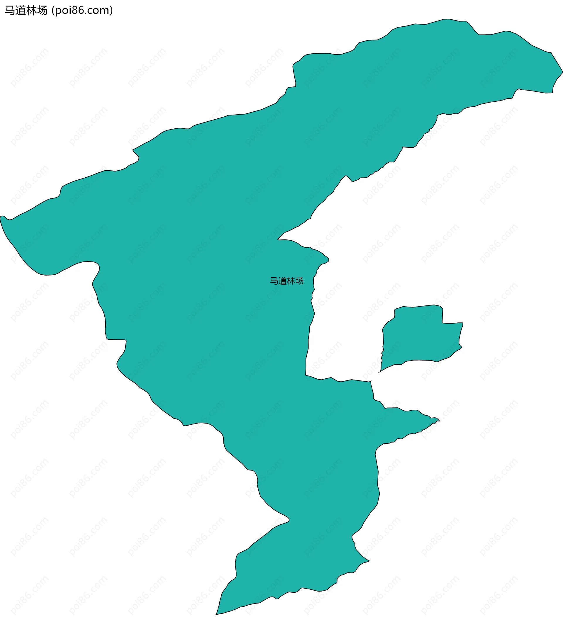 马道林场边界地图(五级行政区划)