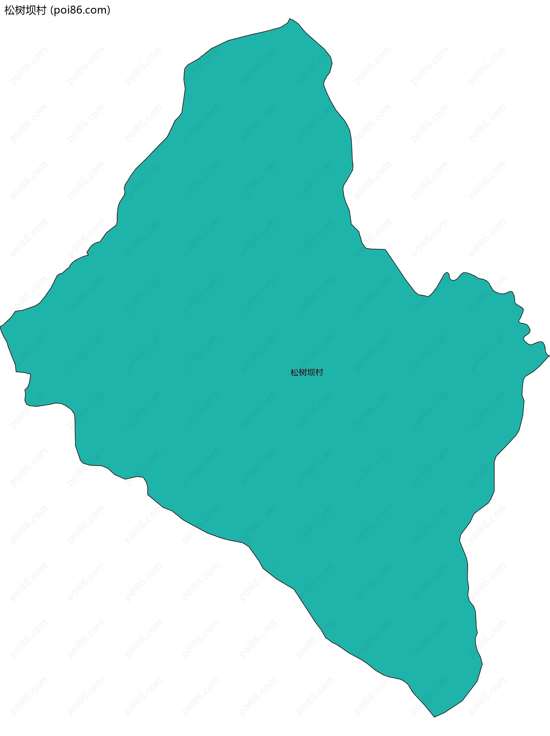 松树坝村边界地图