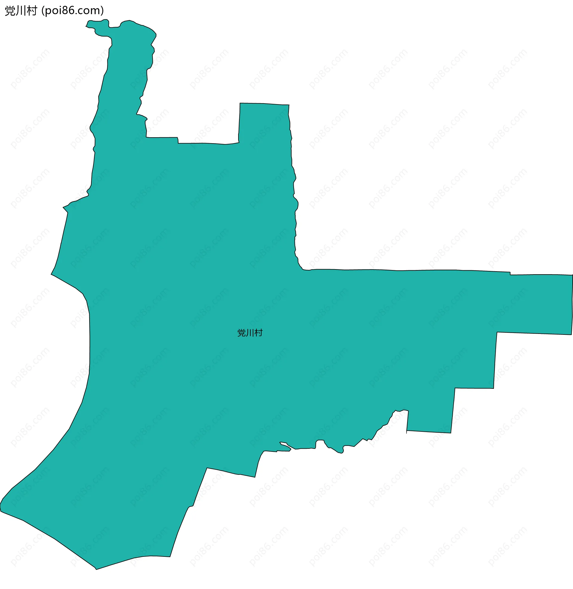 党川村边界地图