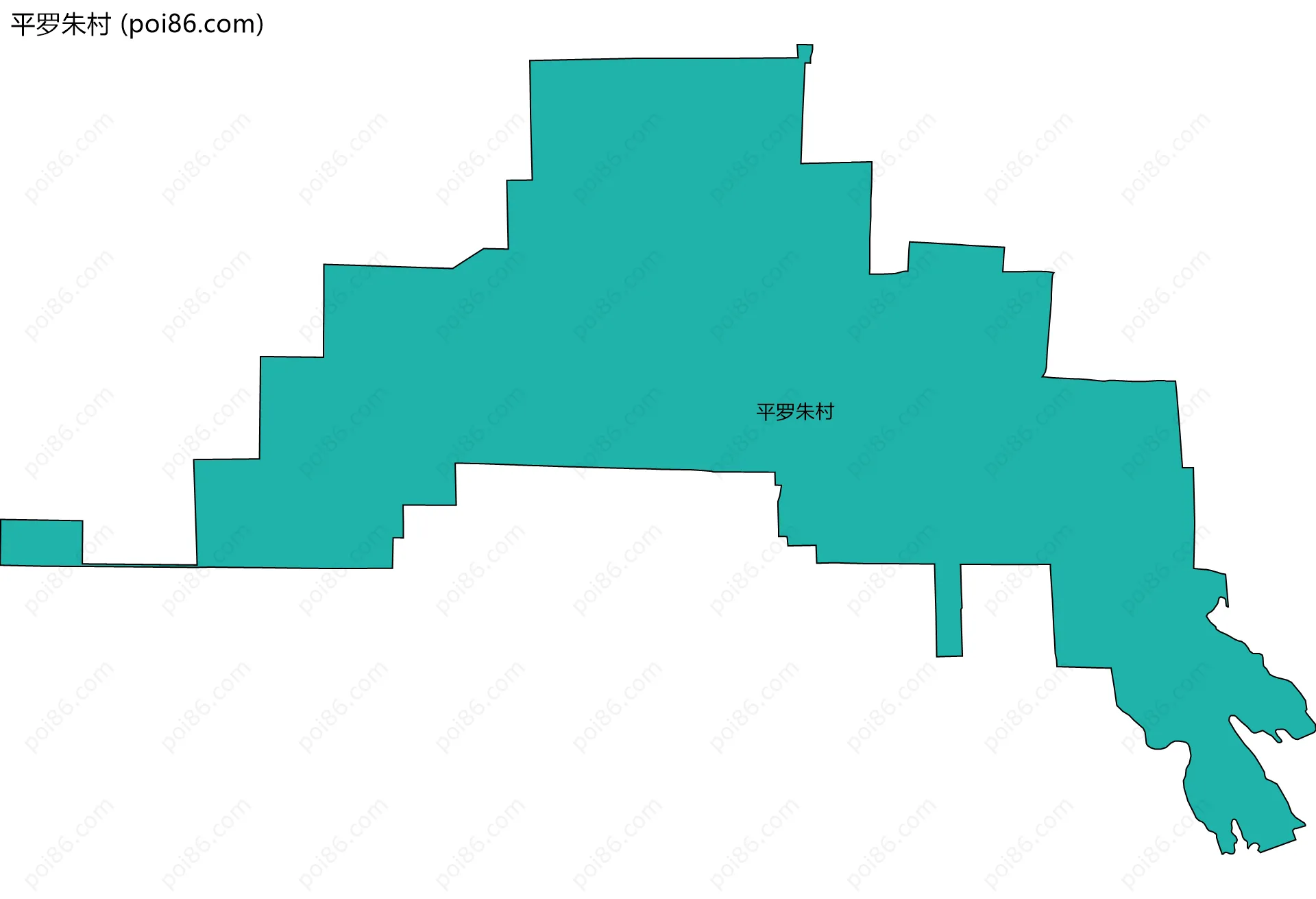 平罗朱村边界地图
