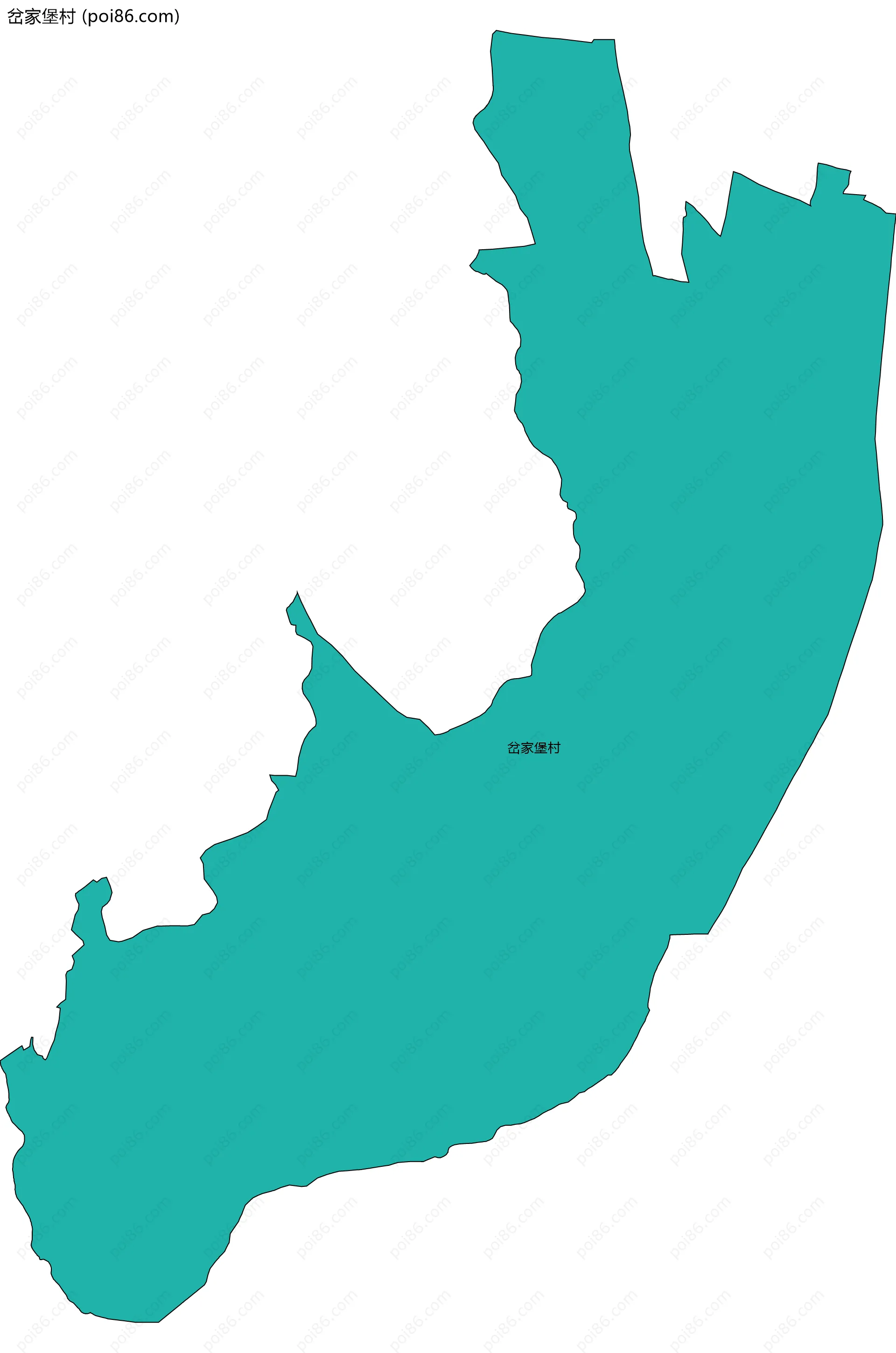 岔家堡村边界地图