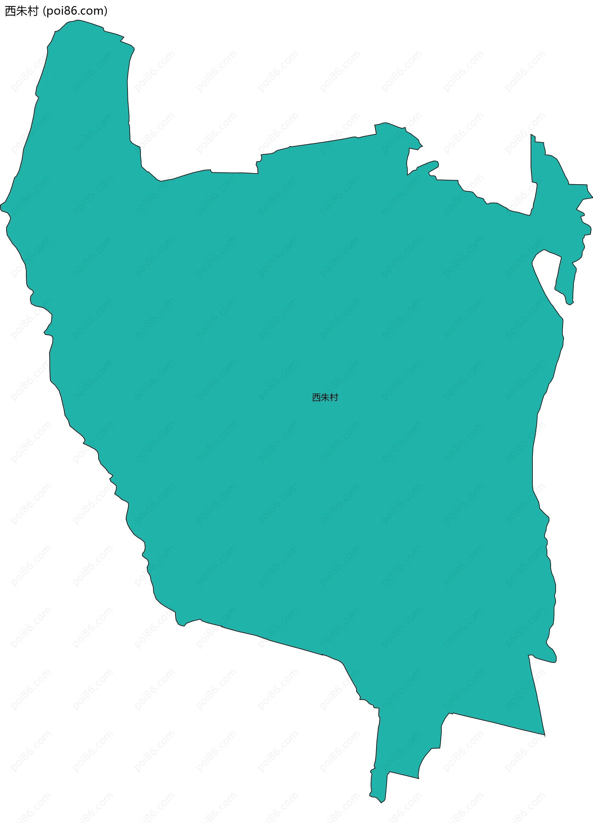 西朱村边界地图
