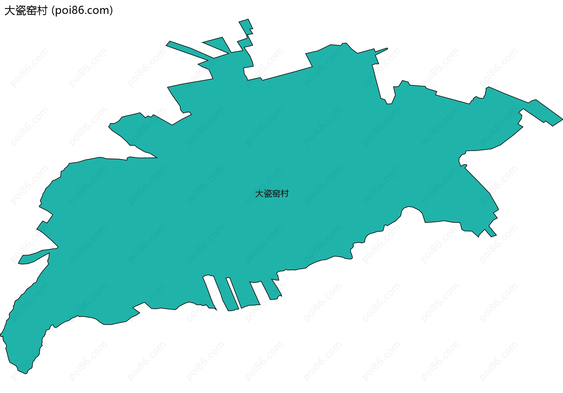 大瓷窑村边界地图