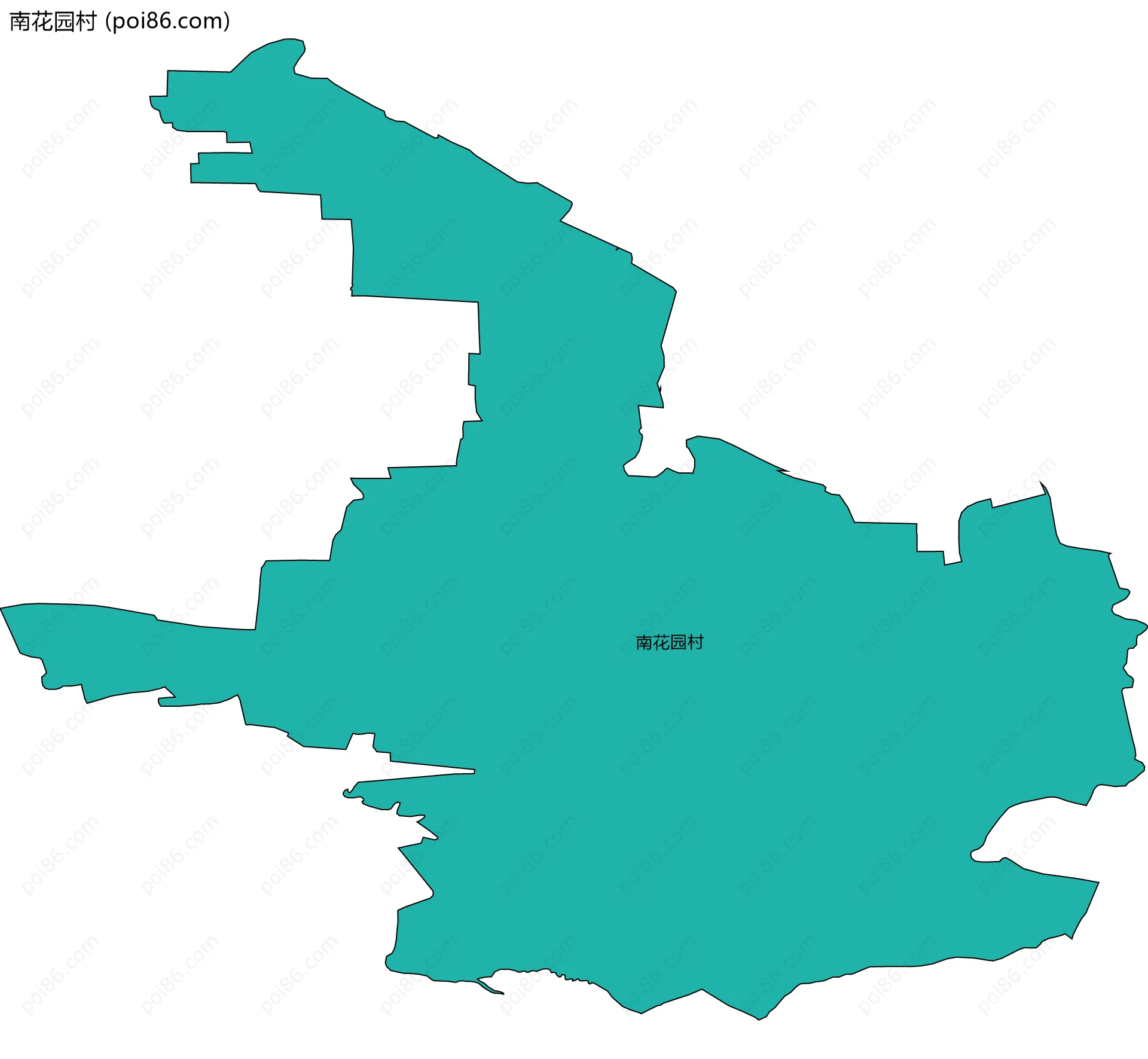 南花园村边界地图