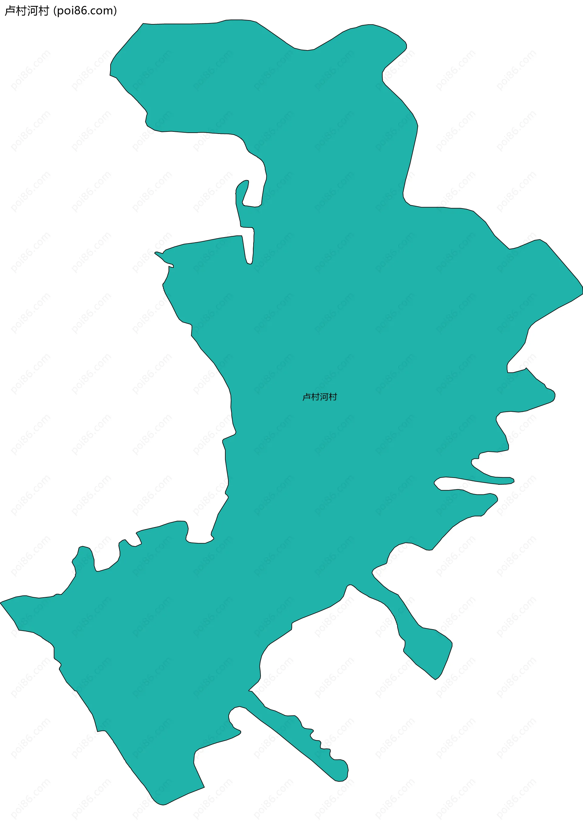 卢村河村边界地图