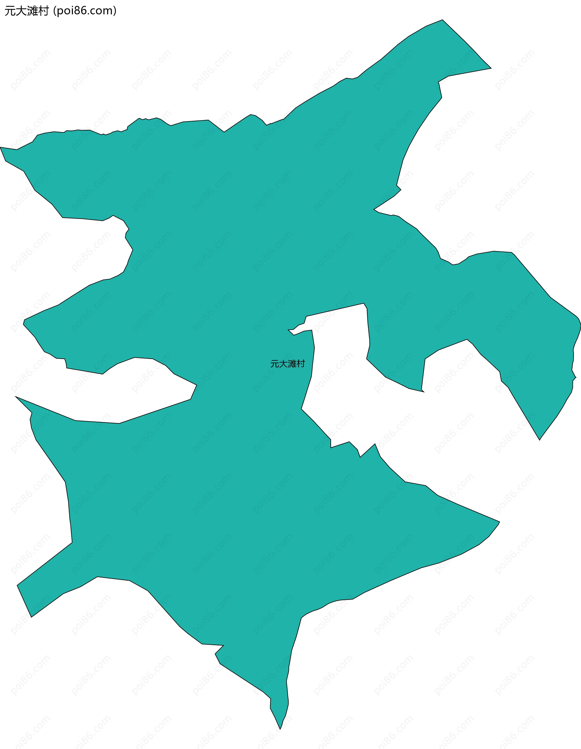 元大滩村边界地图