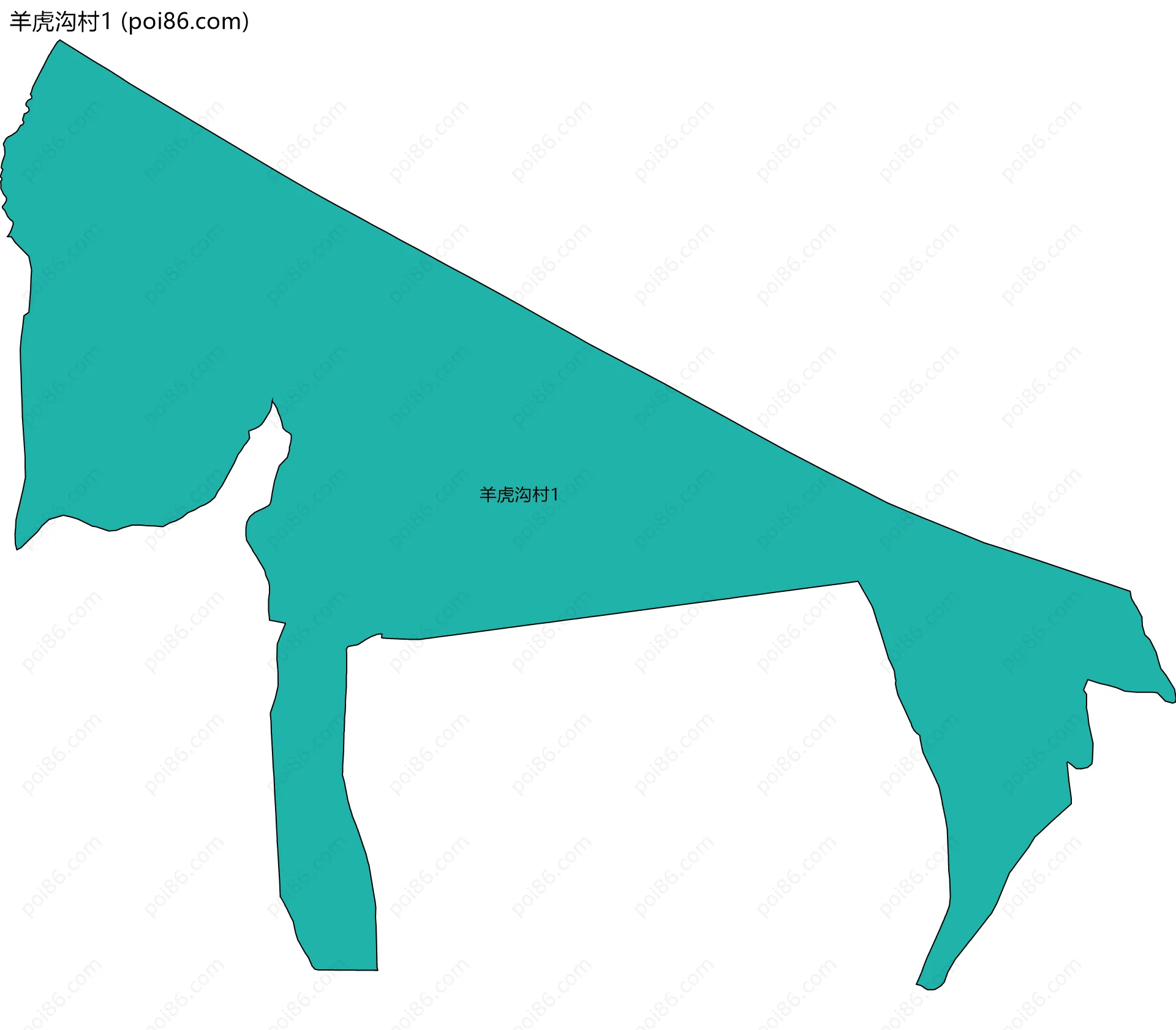 羊虎沟村1边界地图