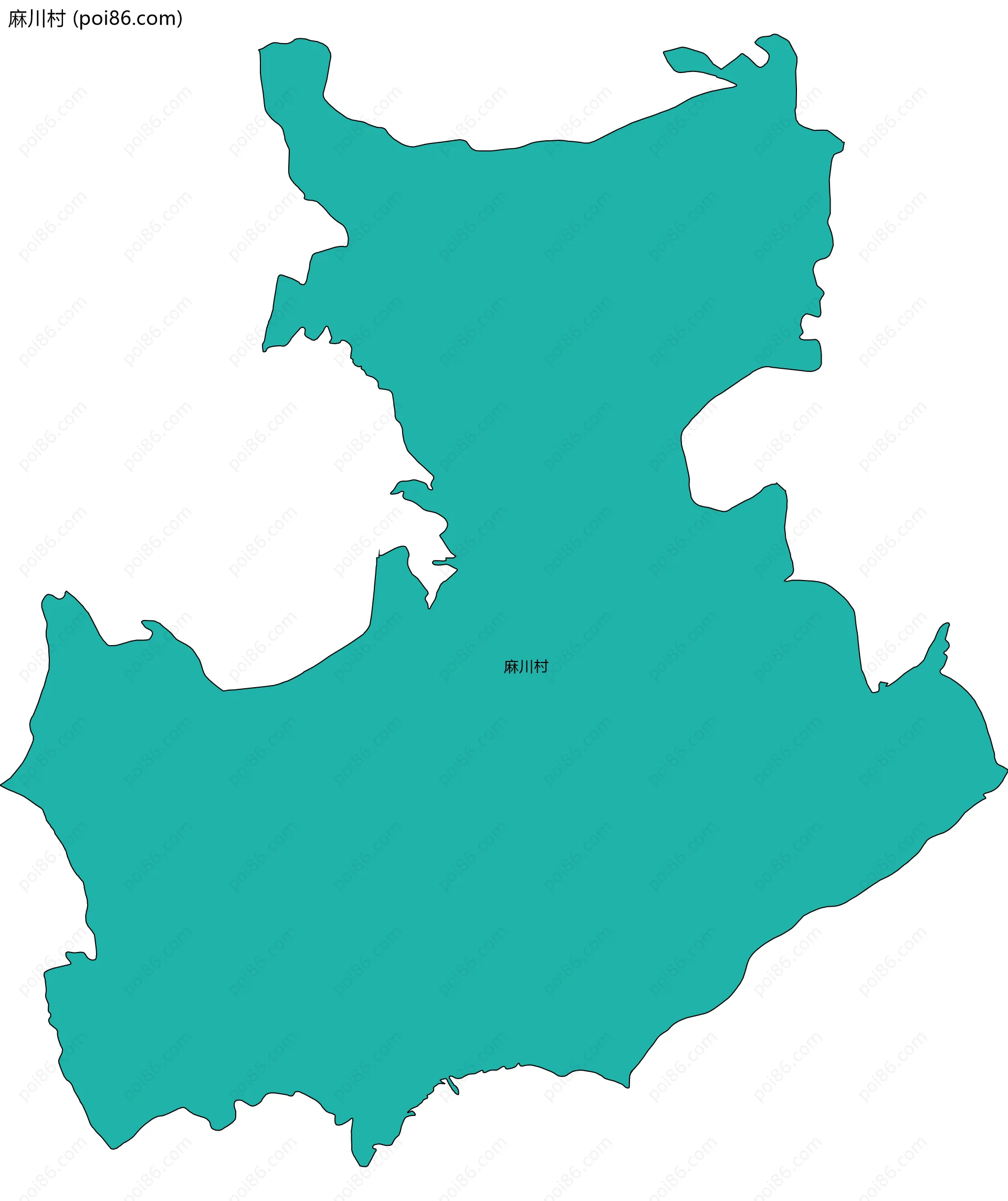 麻川村边界地图