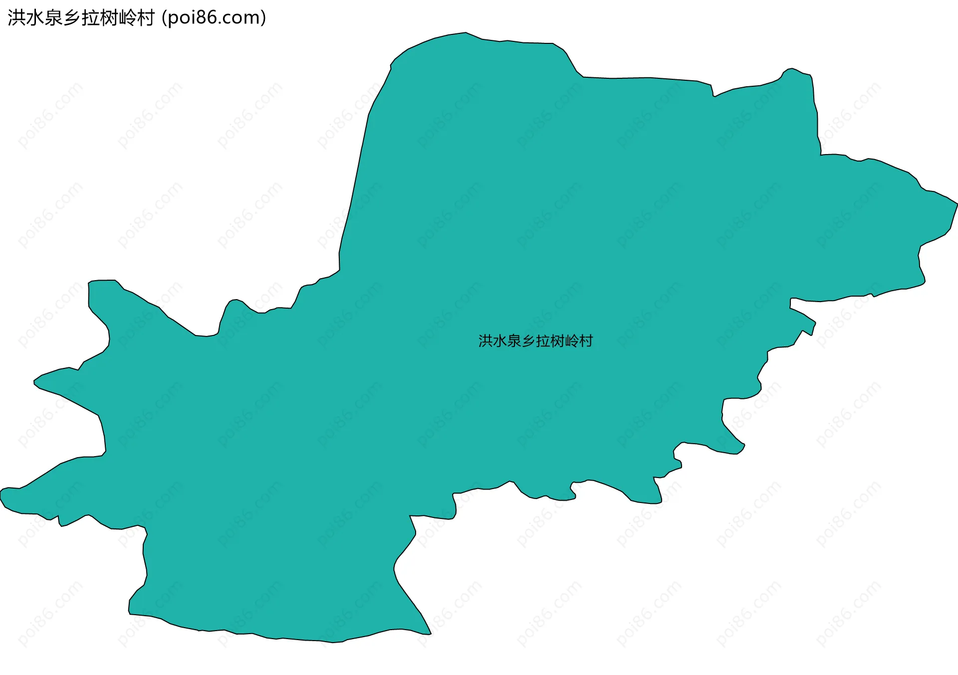 洪水泉乡拉树岭村边界地图