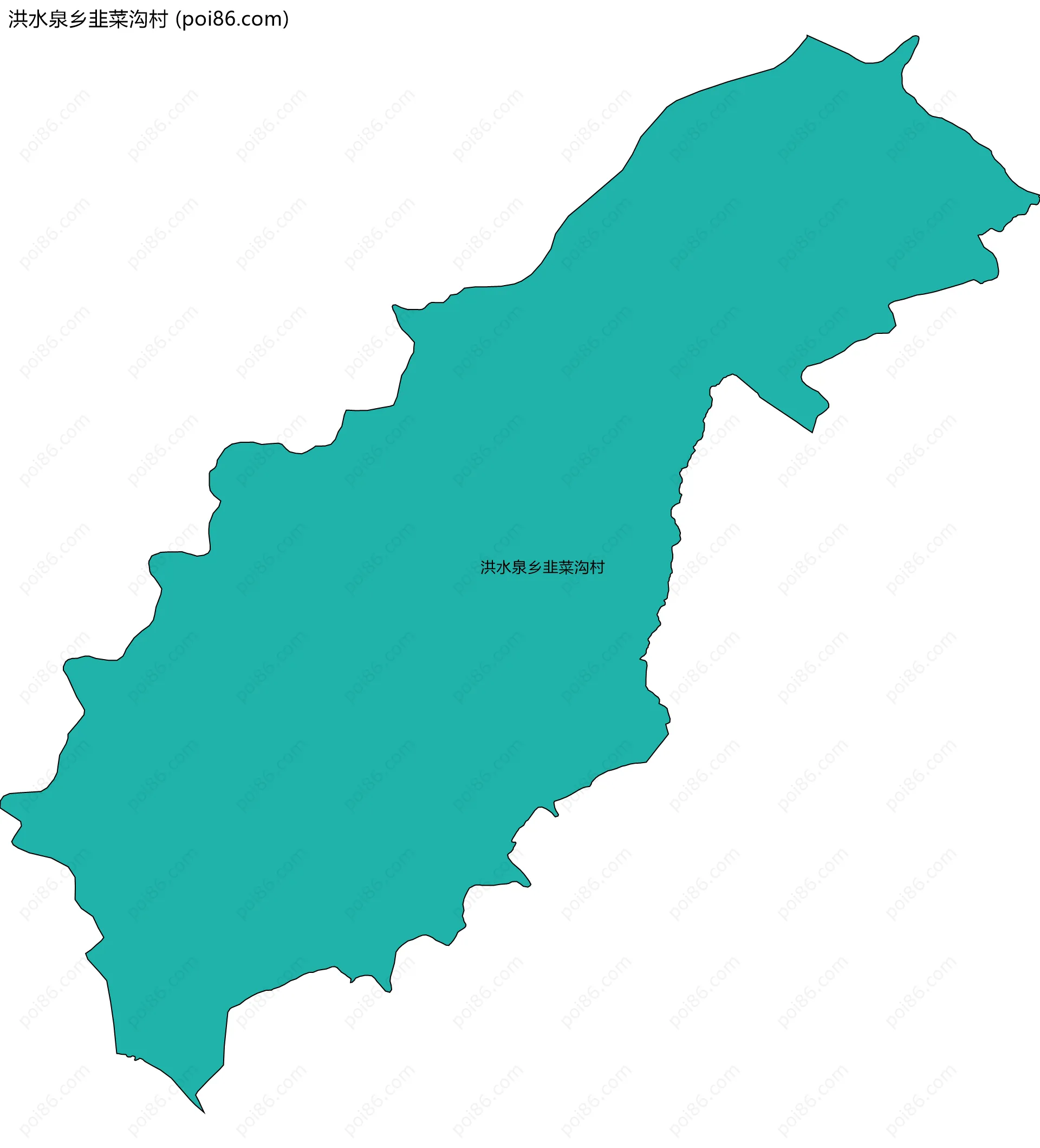 洪水泉乡韭菜沟村边界地图