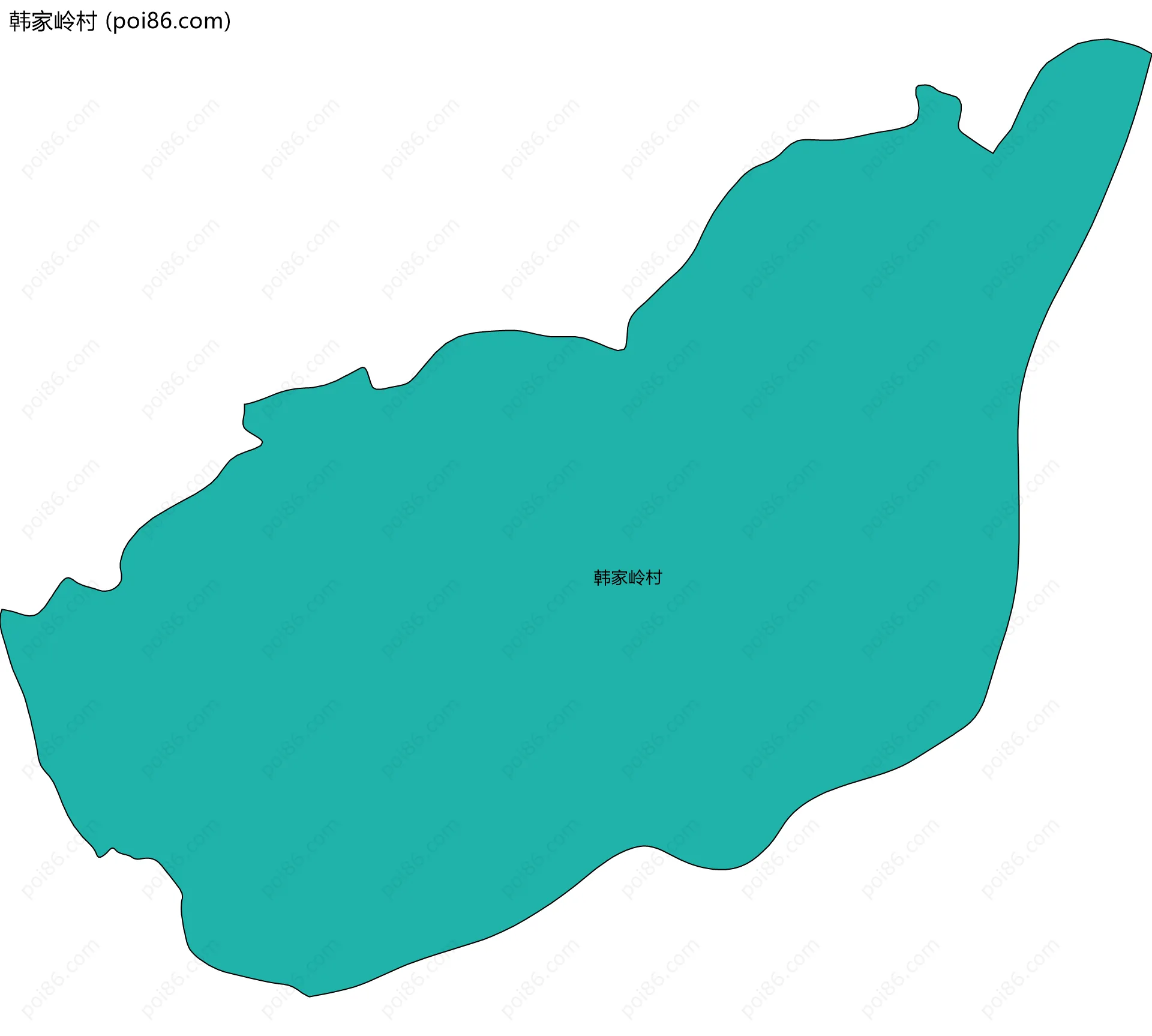 韩家岭村边界地图
