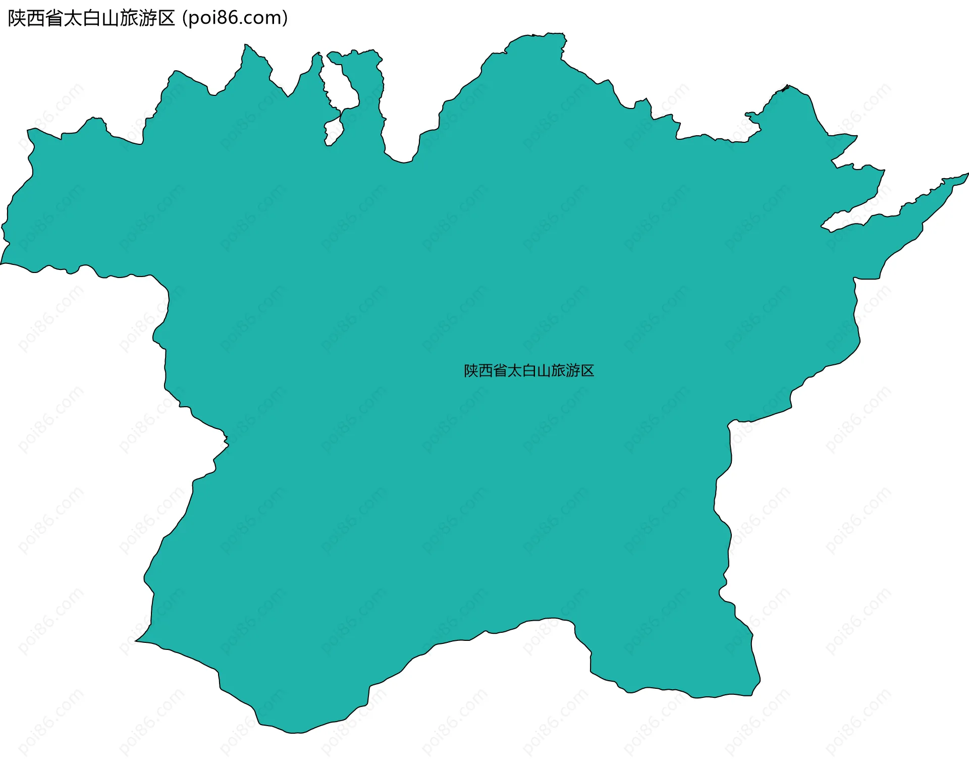 陕西省太白山旅游区边界地图