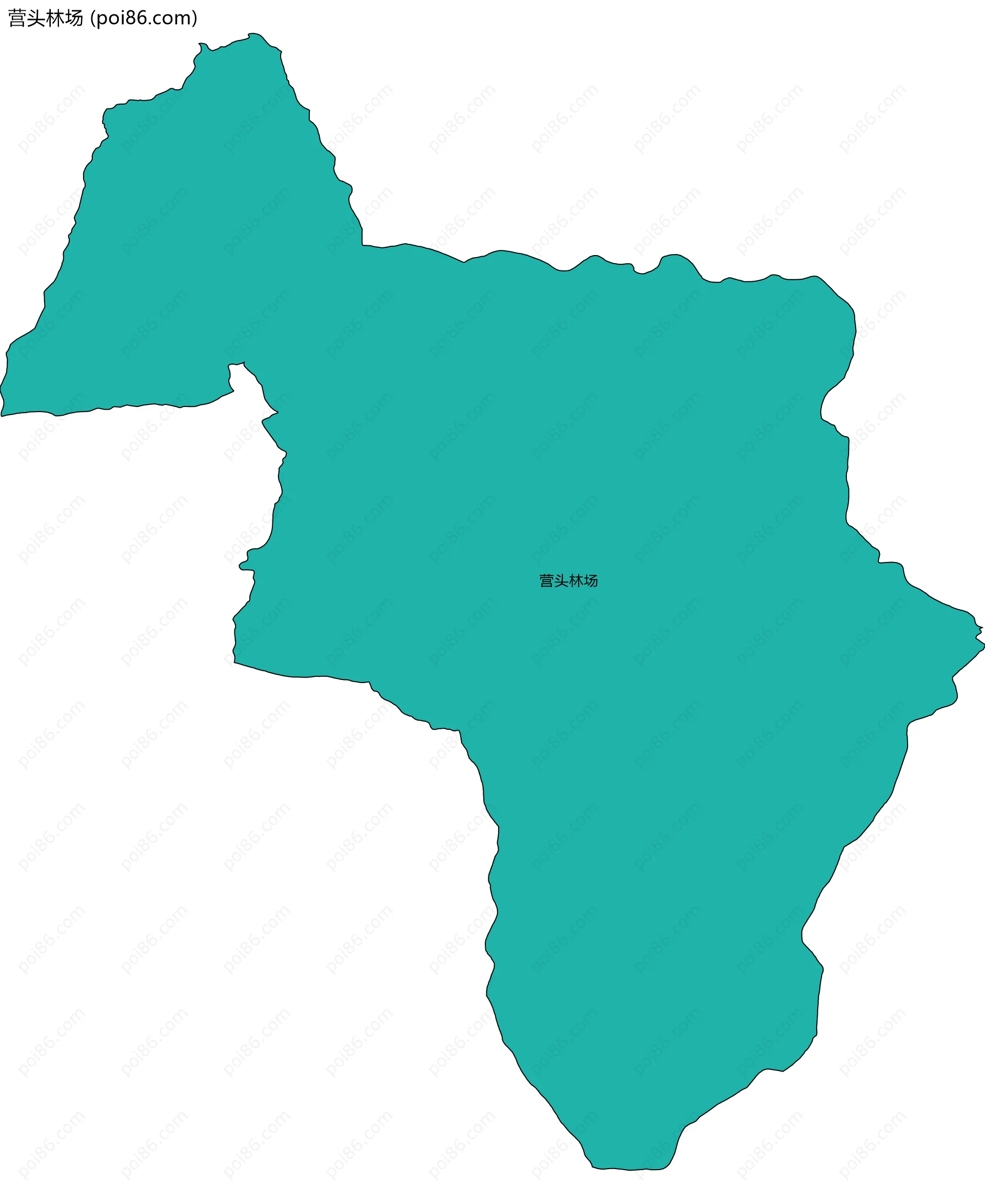 营头林场边界地图(五级行政区划)