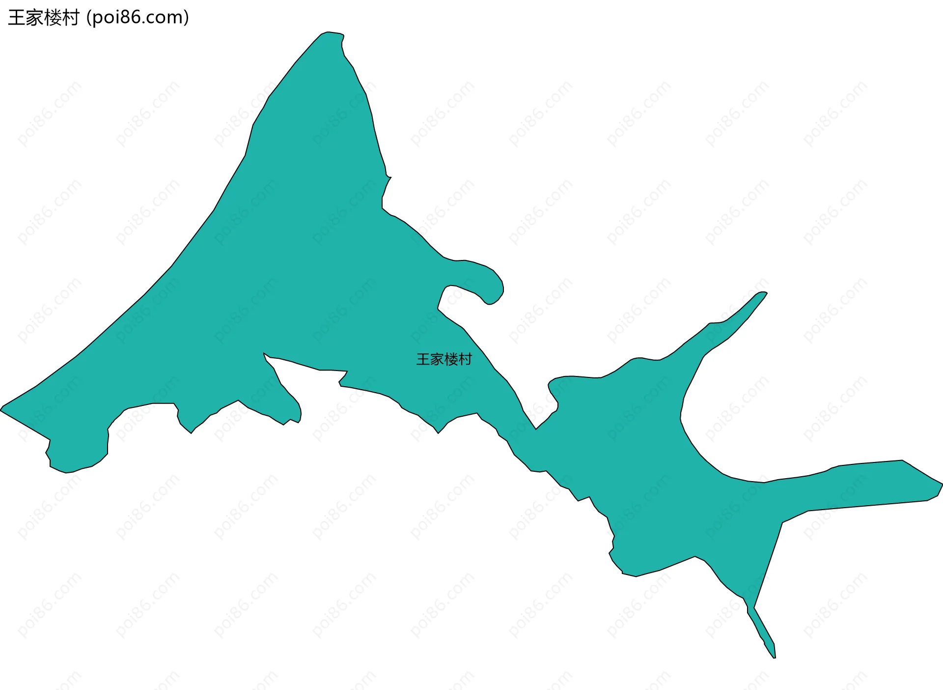 王家楼村边界地图