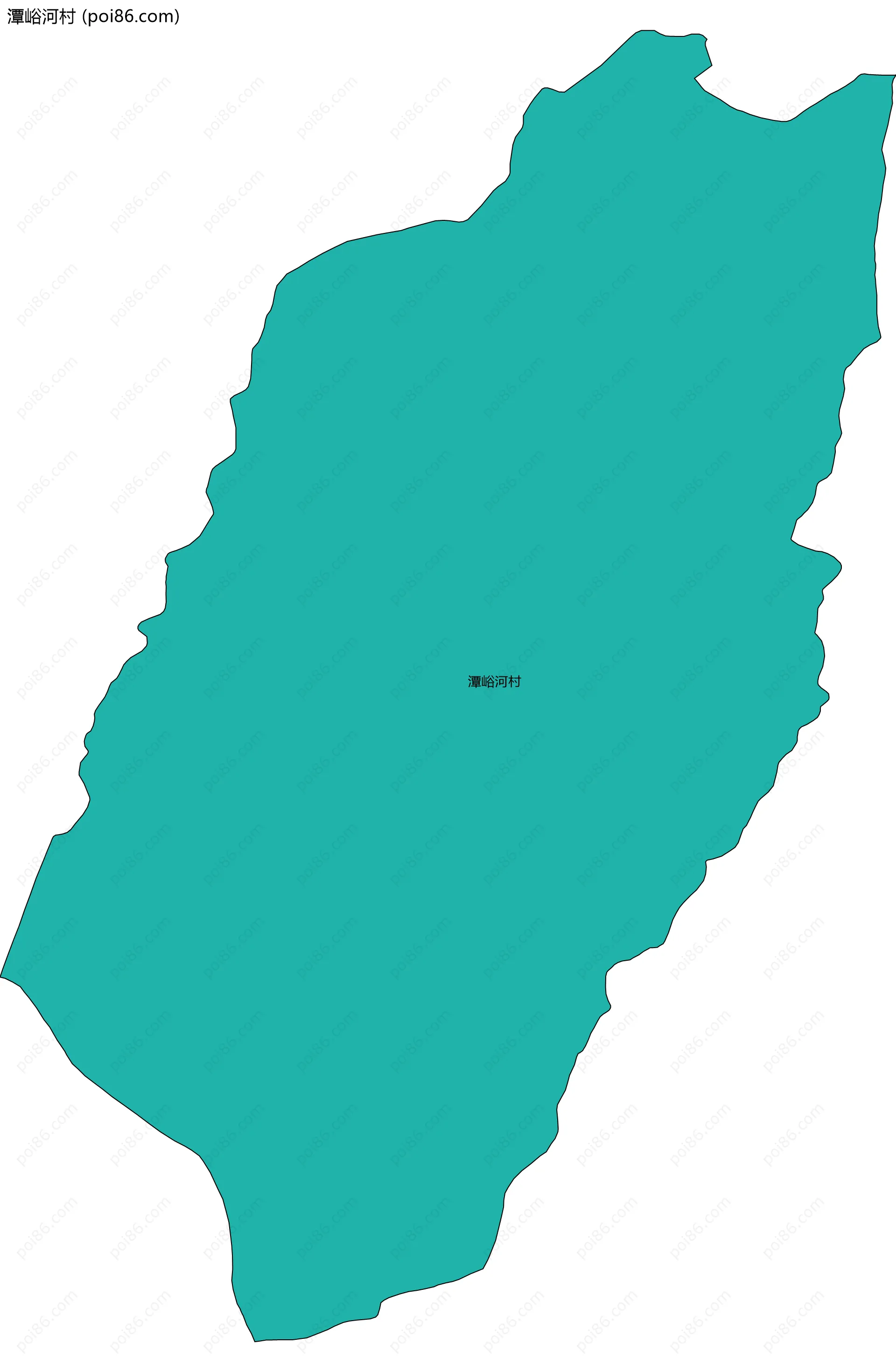 潭峪河村边界地图