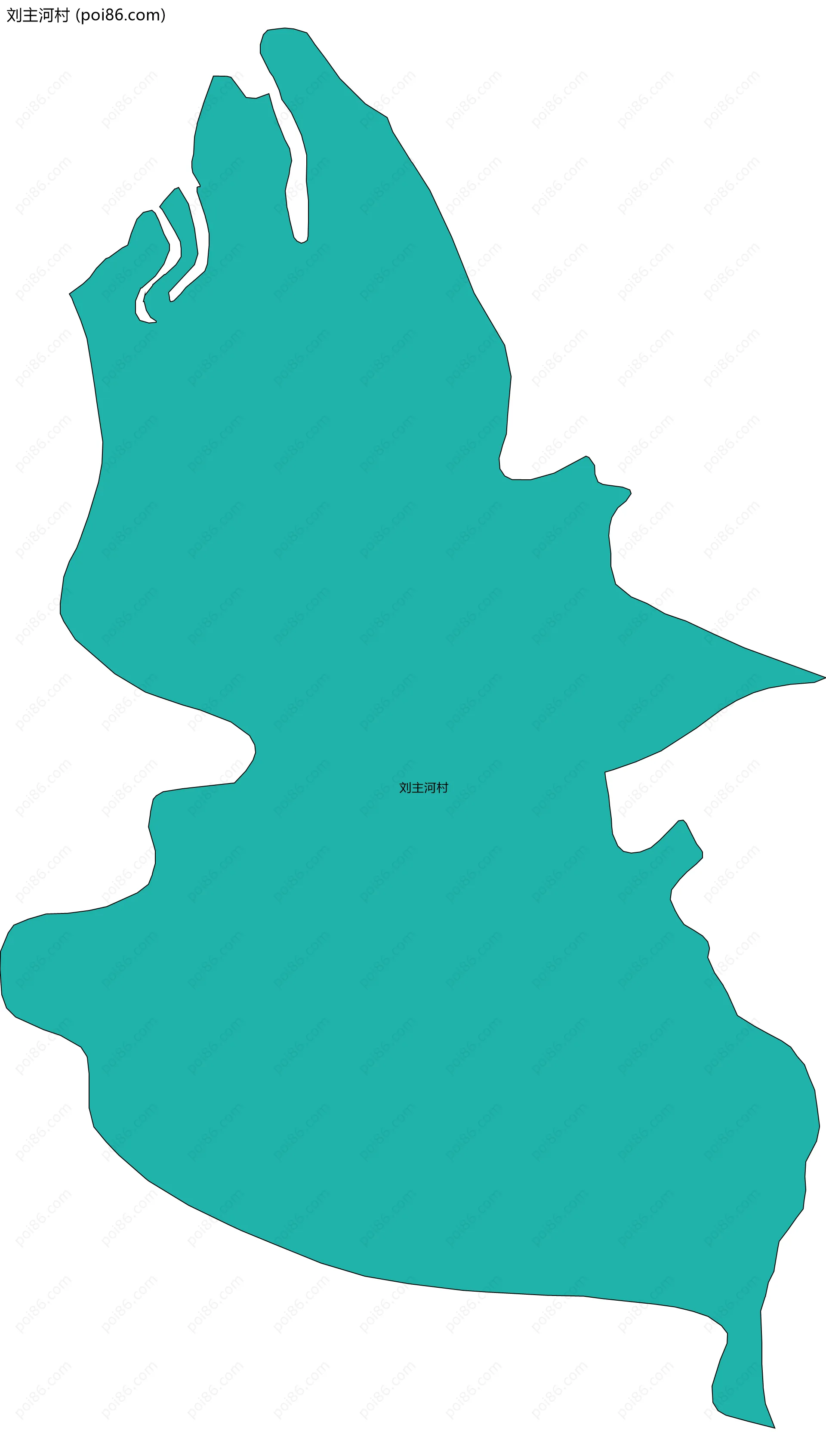 刘主河村边界地图