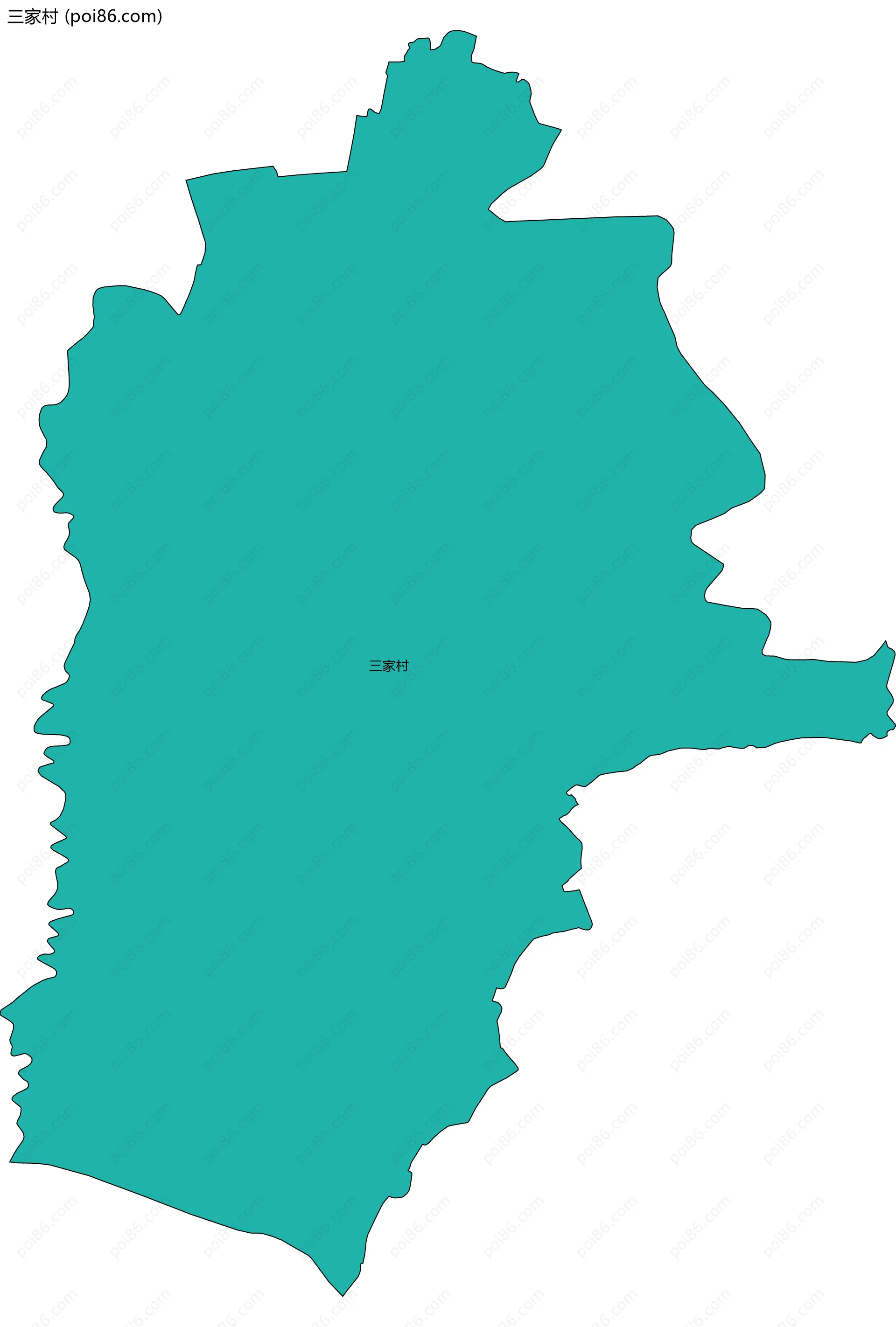 三家村边界地图