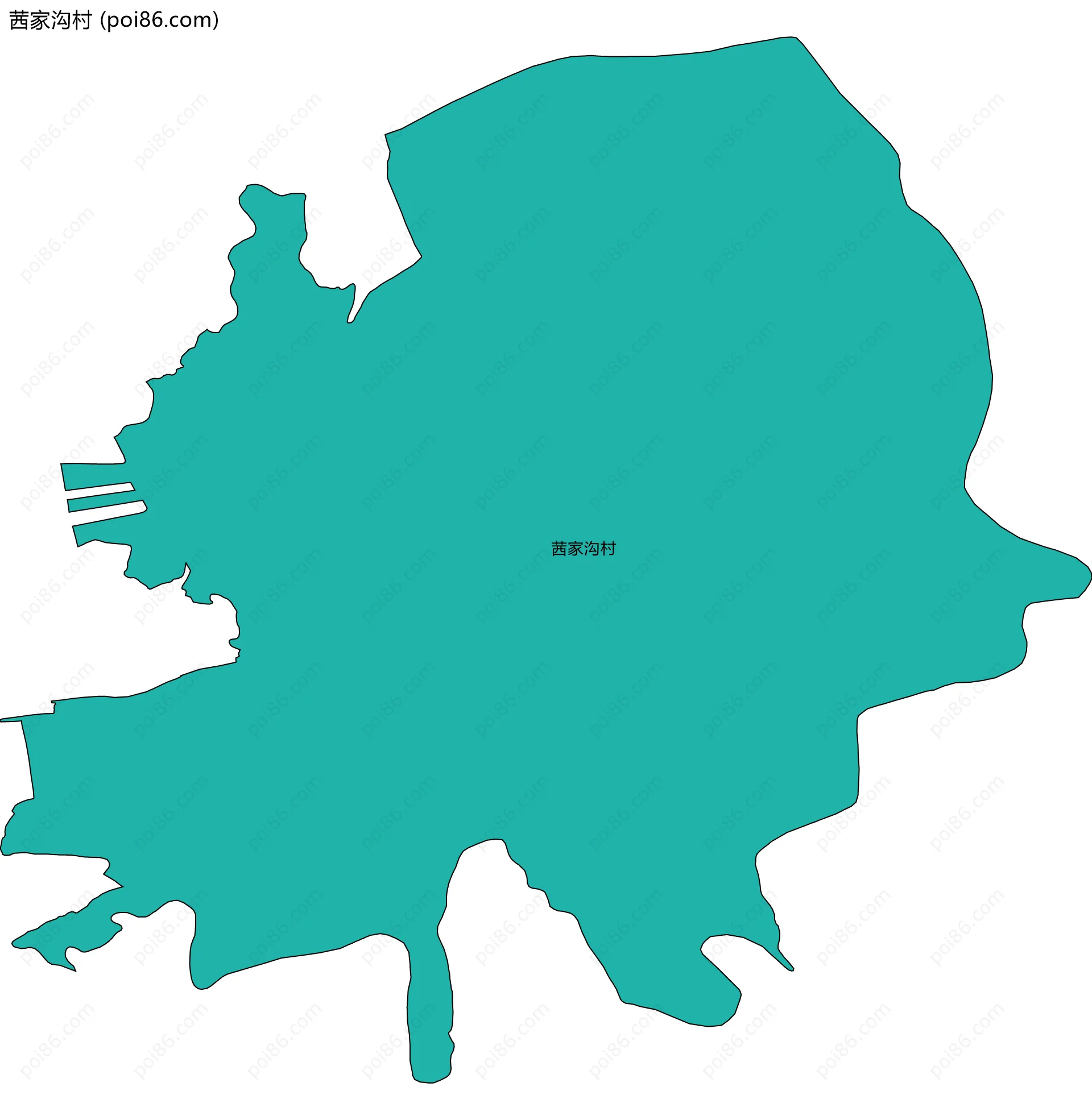 茜家沟村边界地图