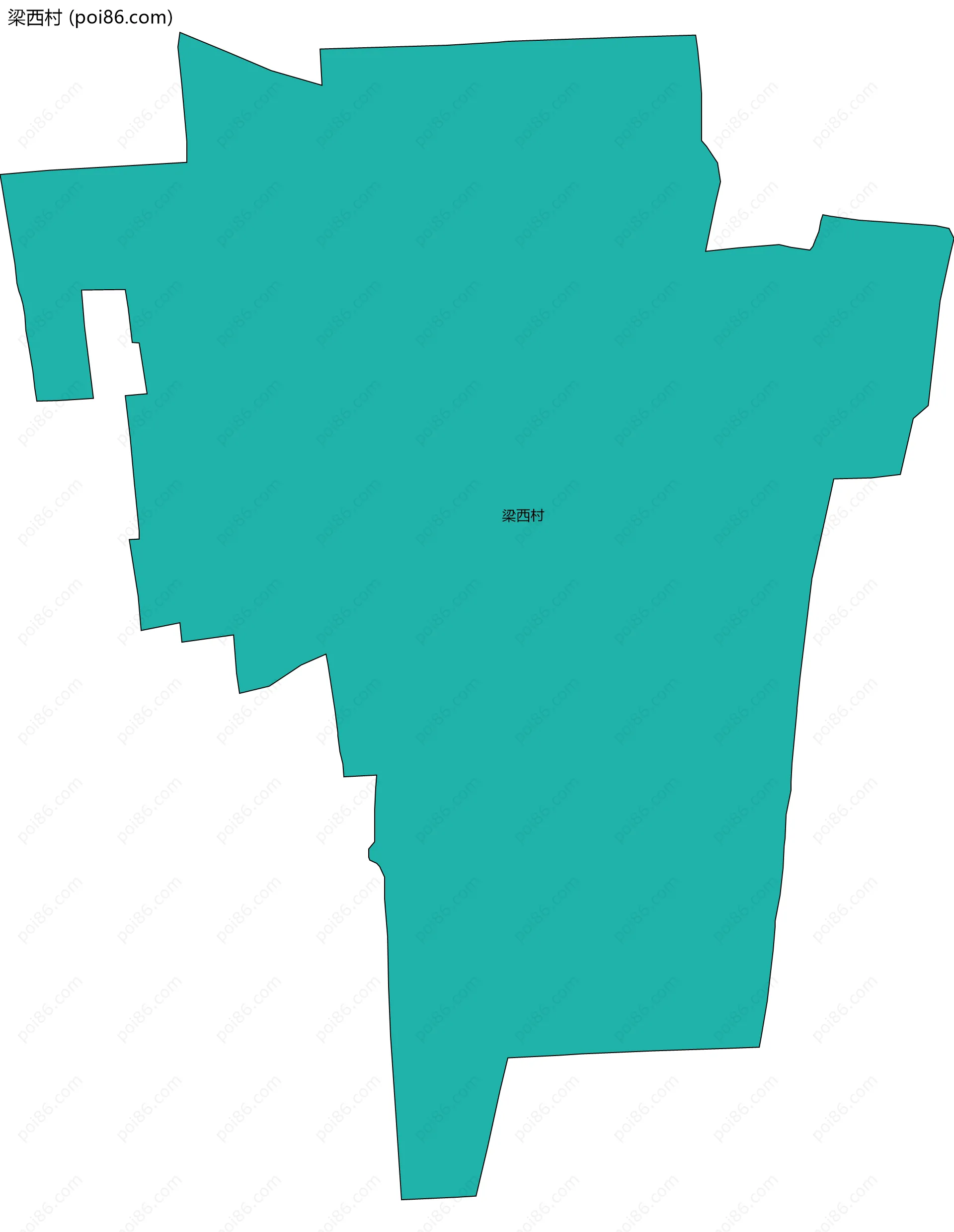 梁西村边界地图