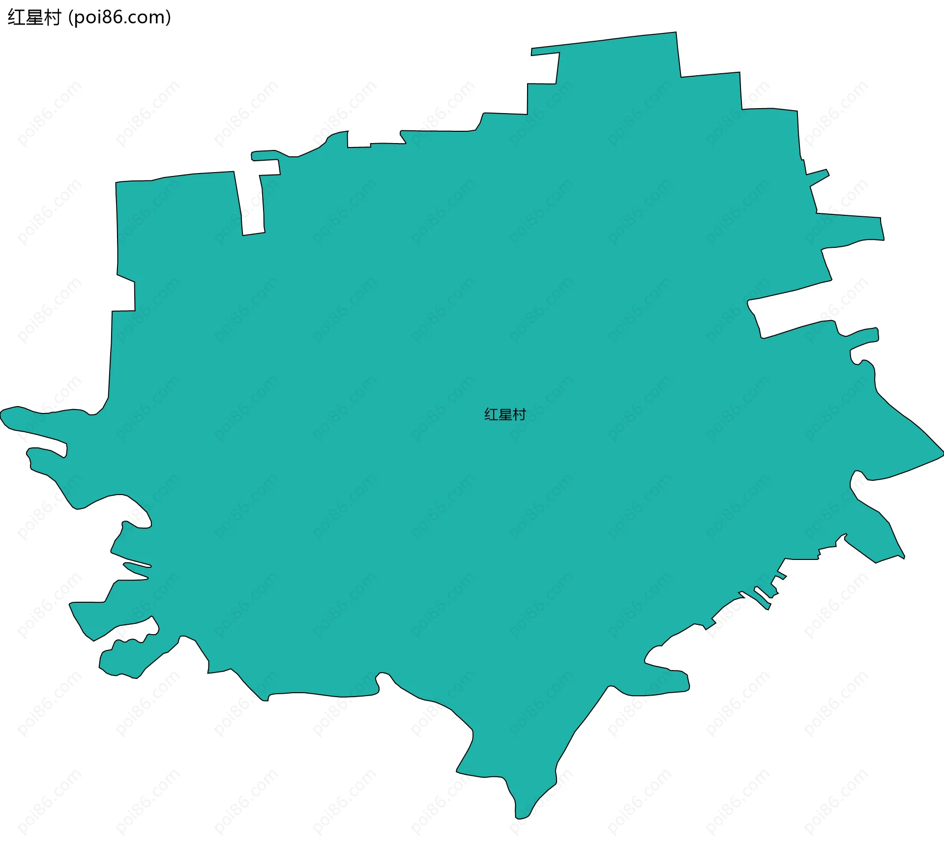 红星村边界地图