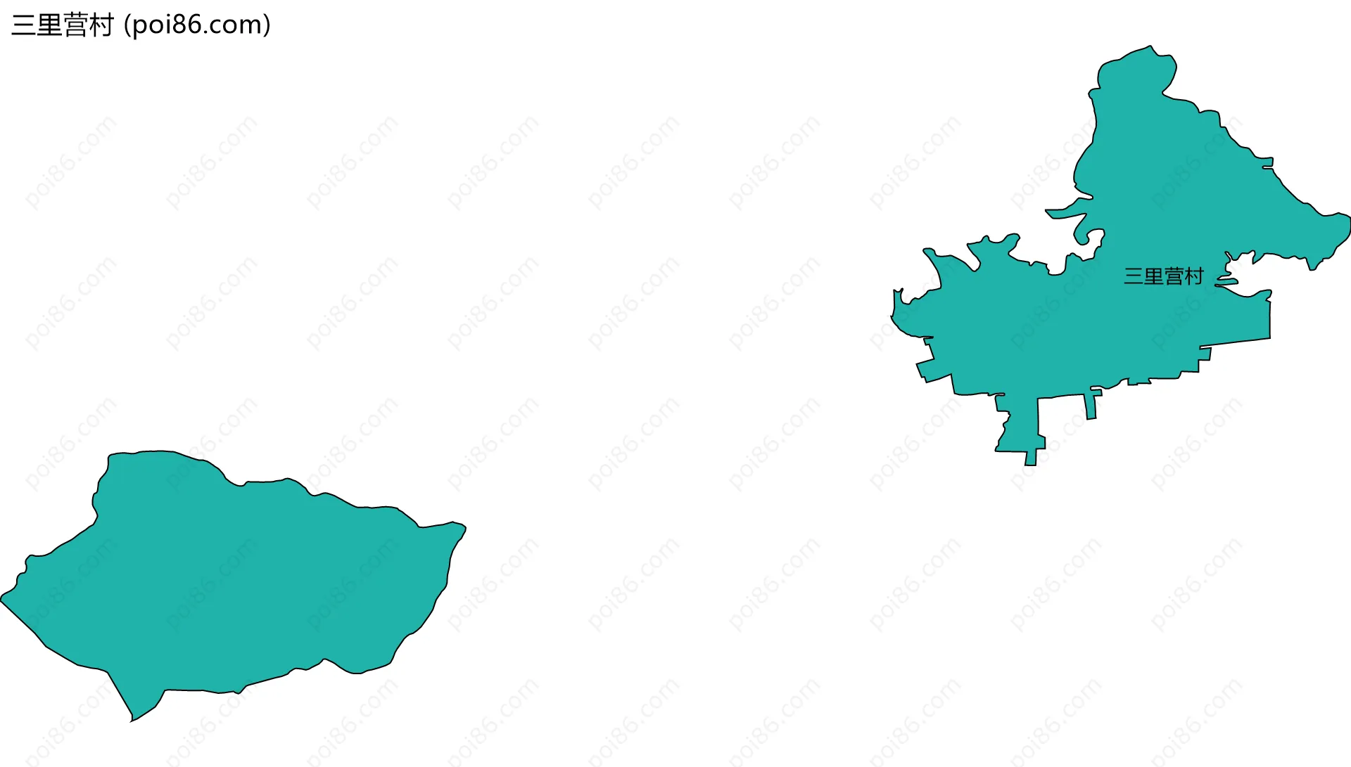 三里营村边界地图