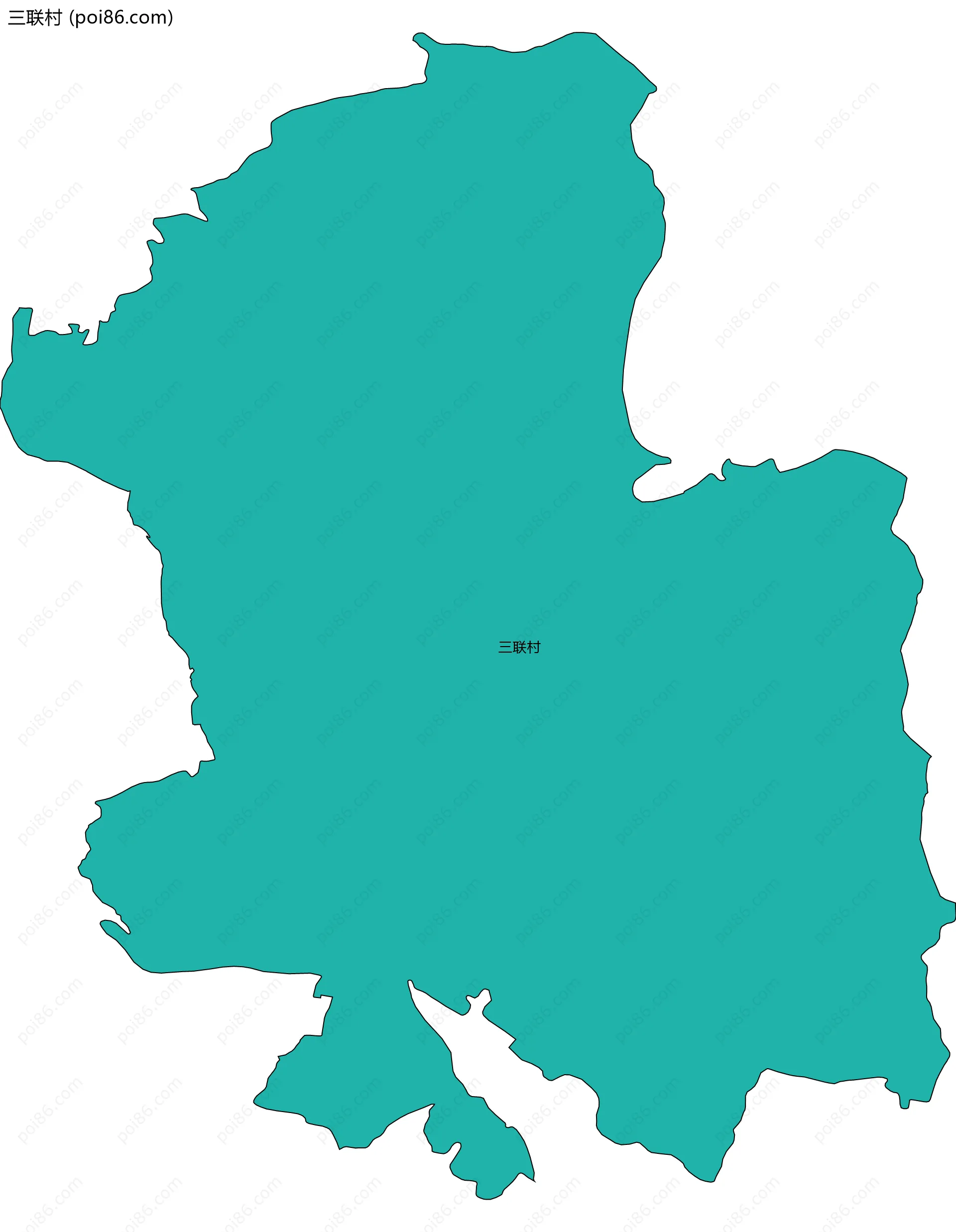 三联村边界地图