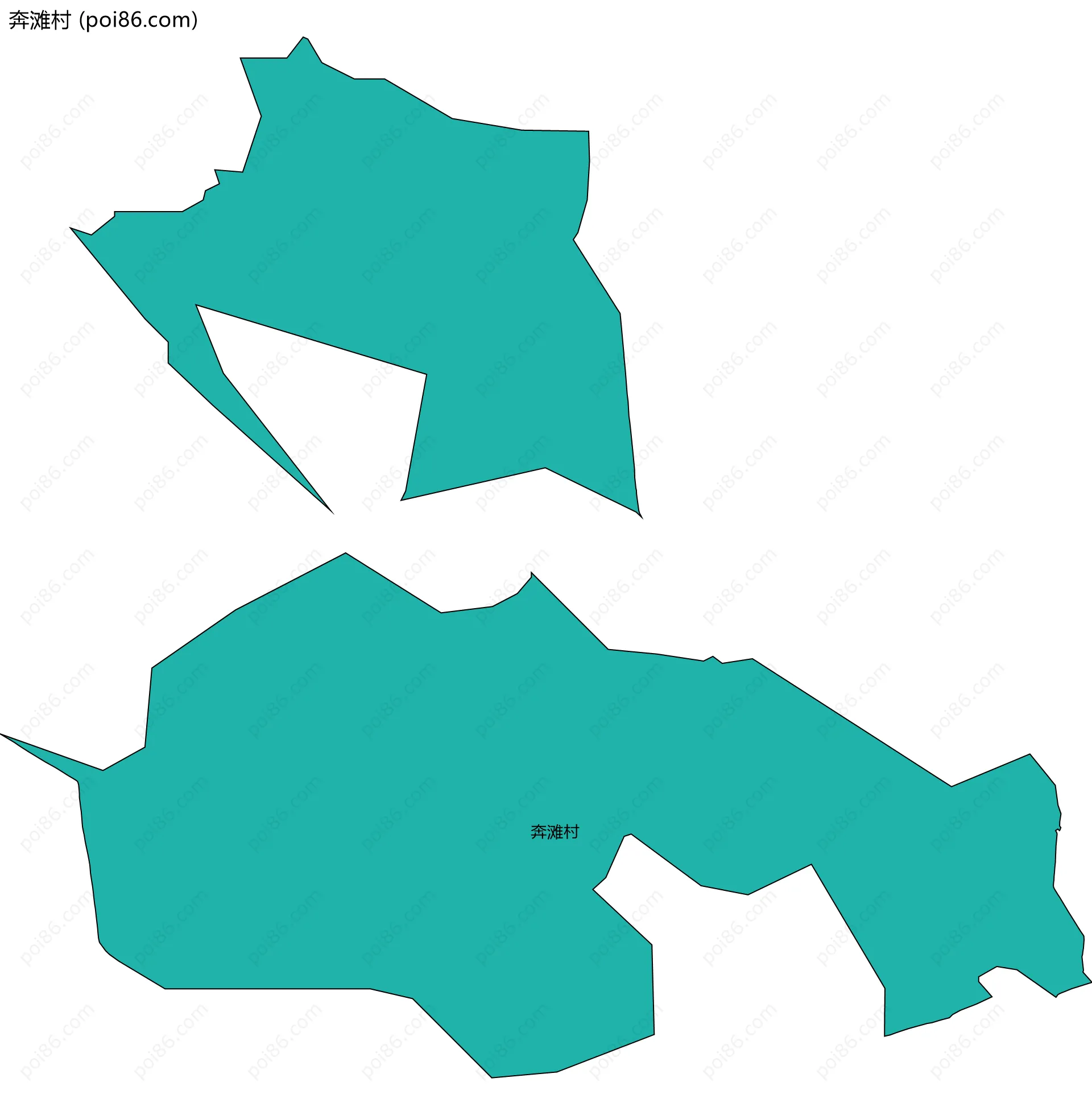 奔滩村边界地图