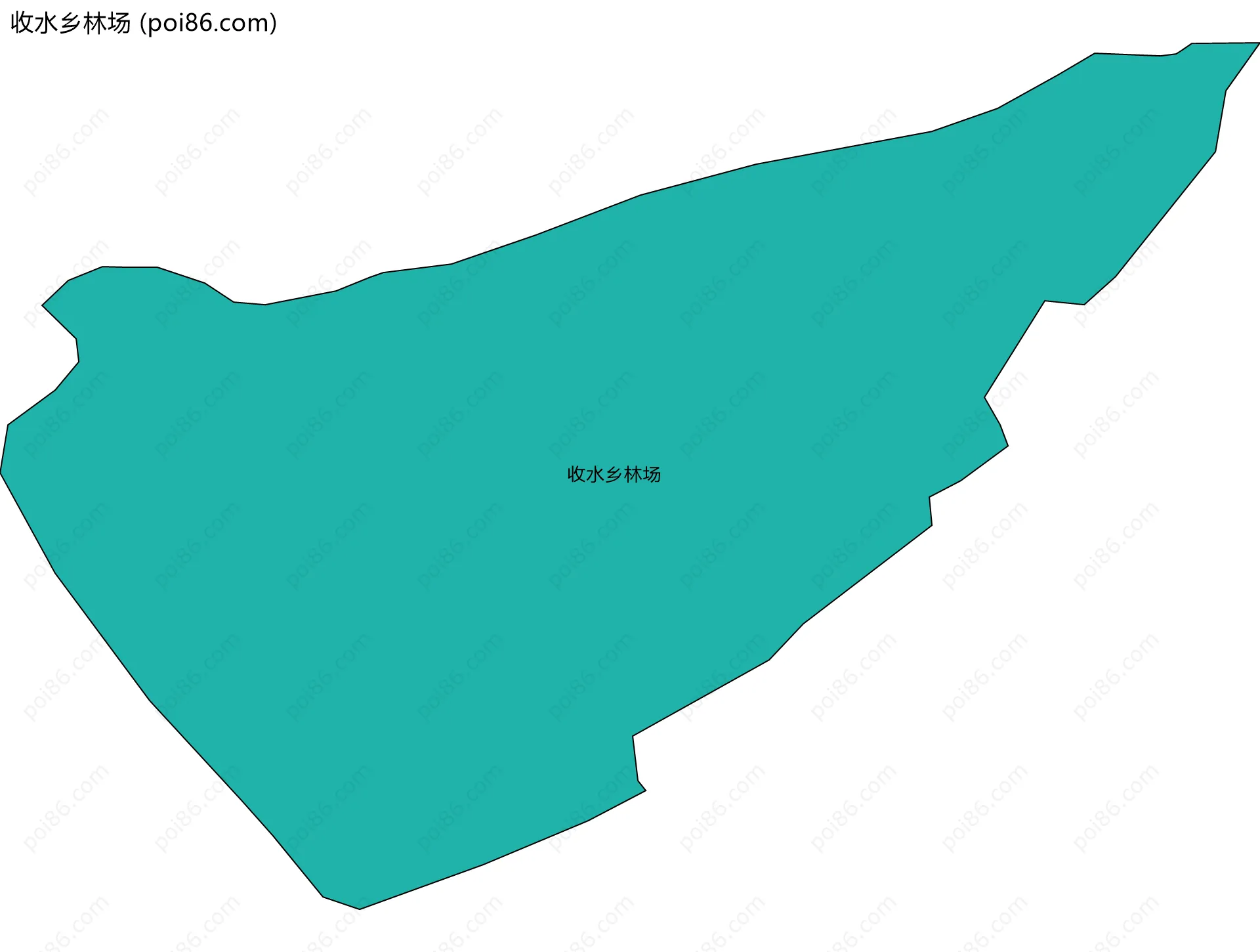 收水乡林场边界地图(五级行政区划)