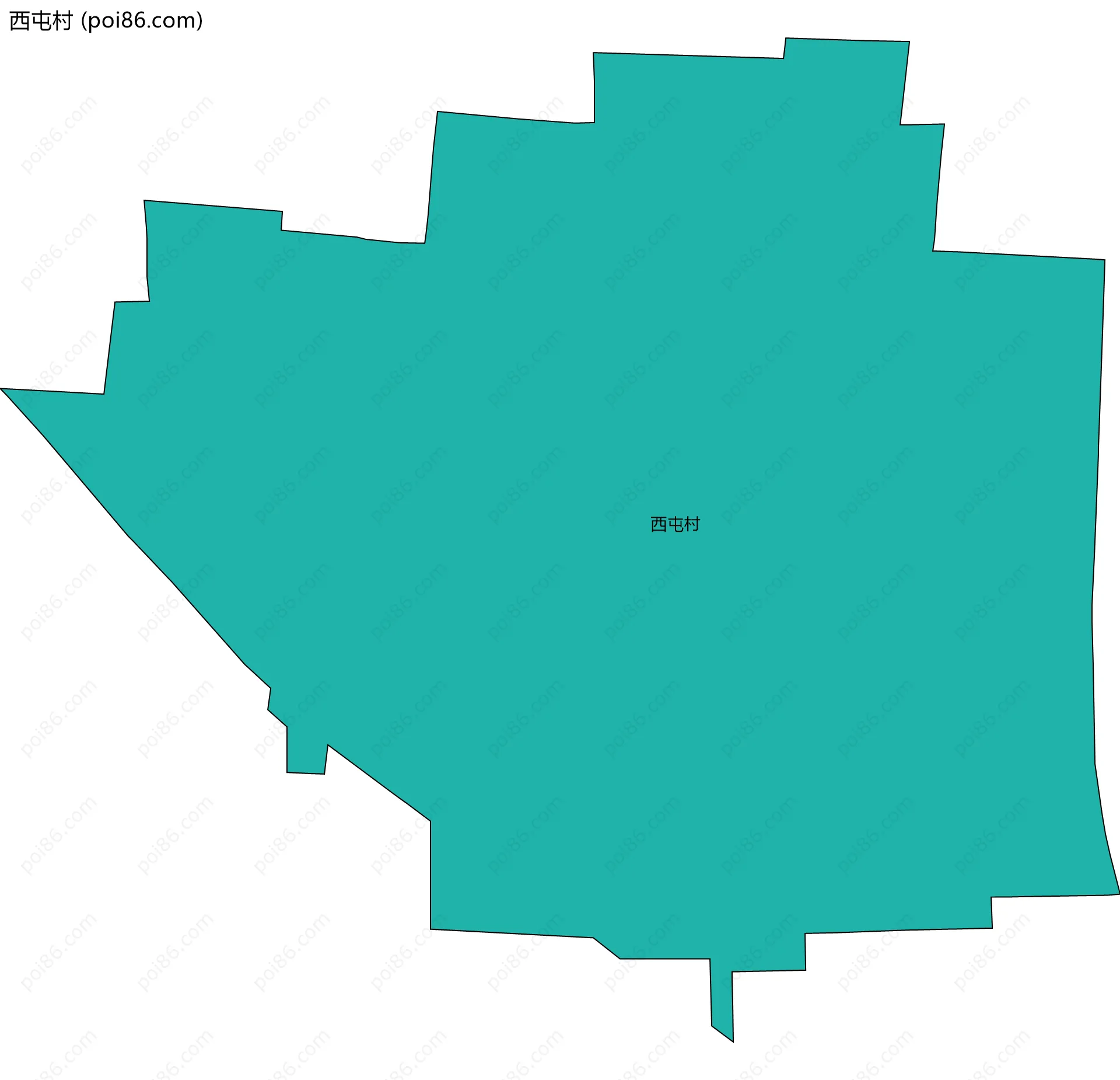 西屯村边界地图