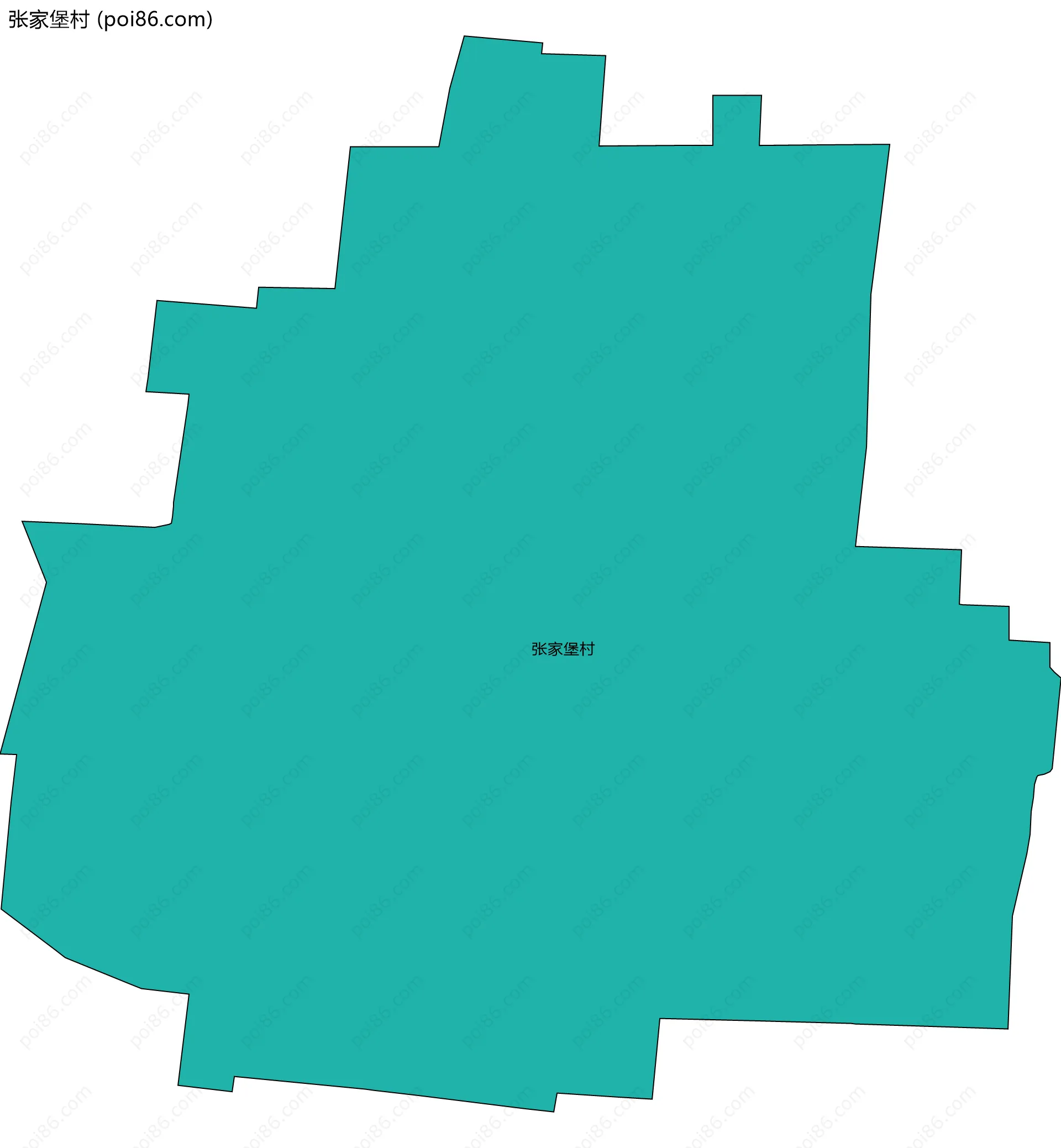 张家堡村边界地图