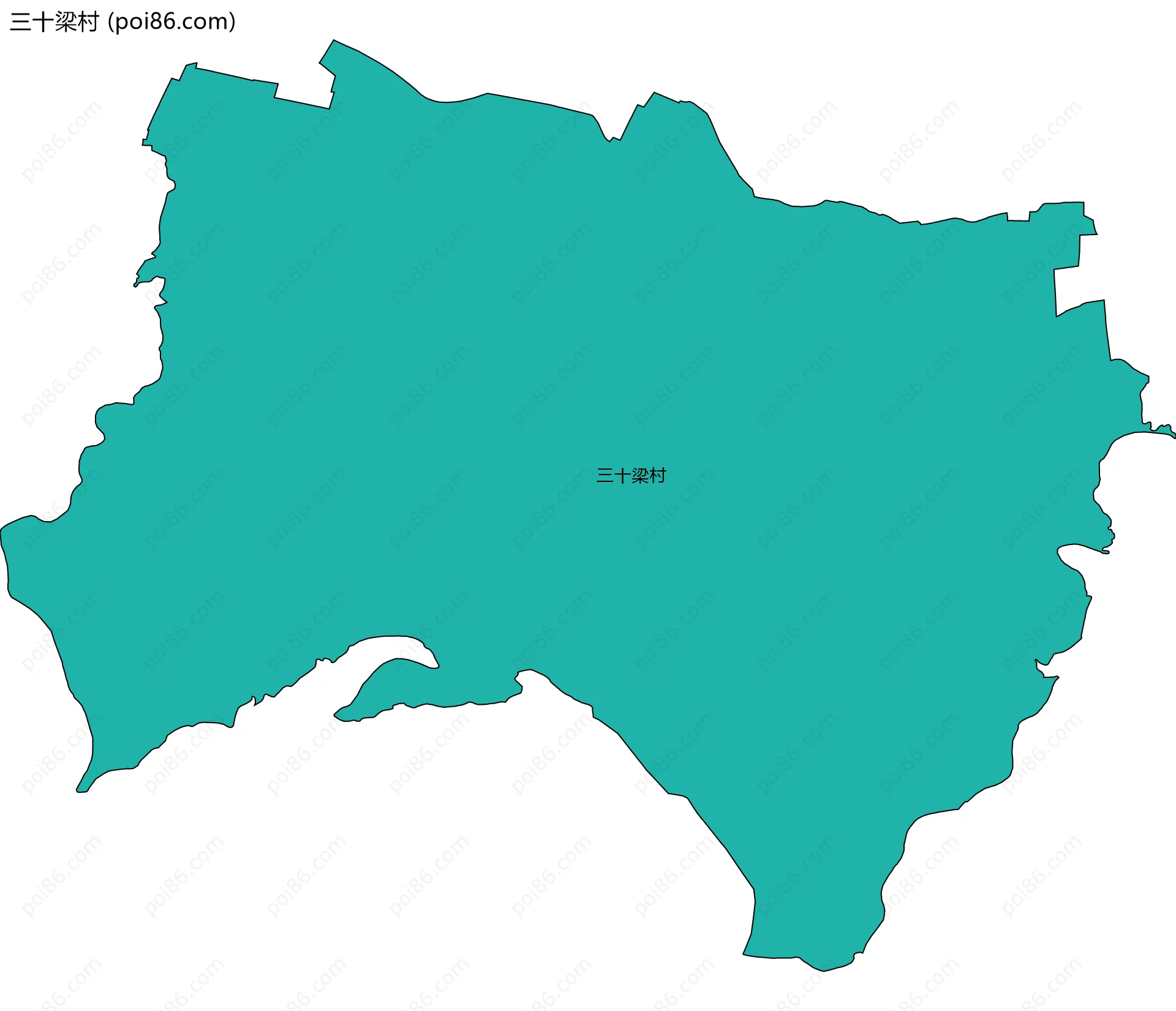 三十梁村边界地图