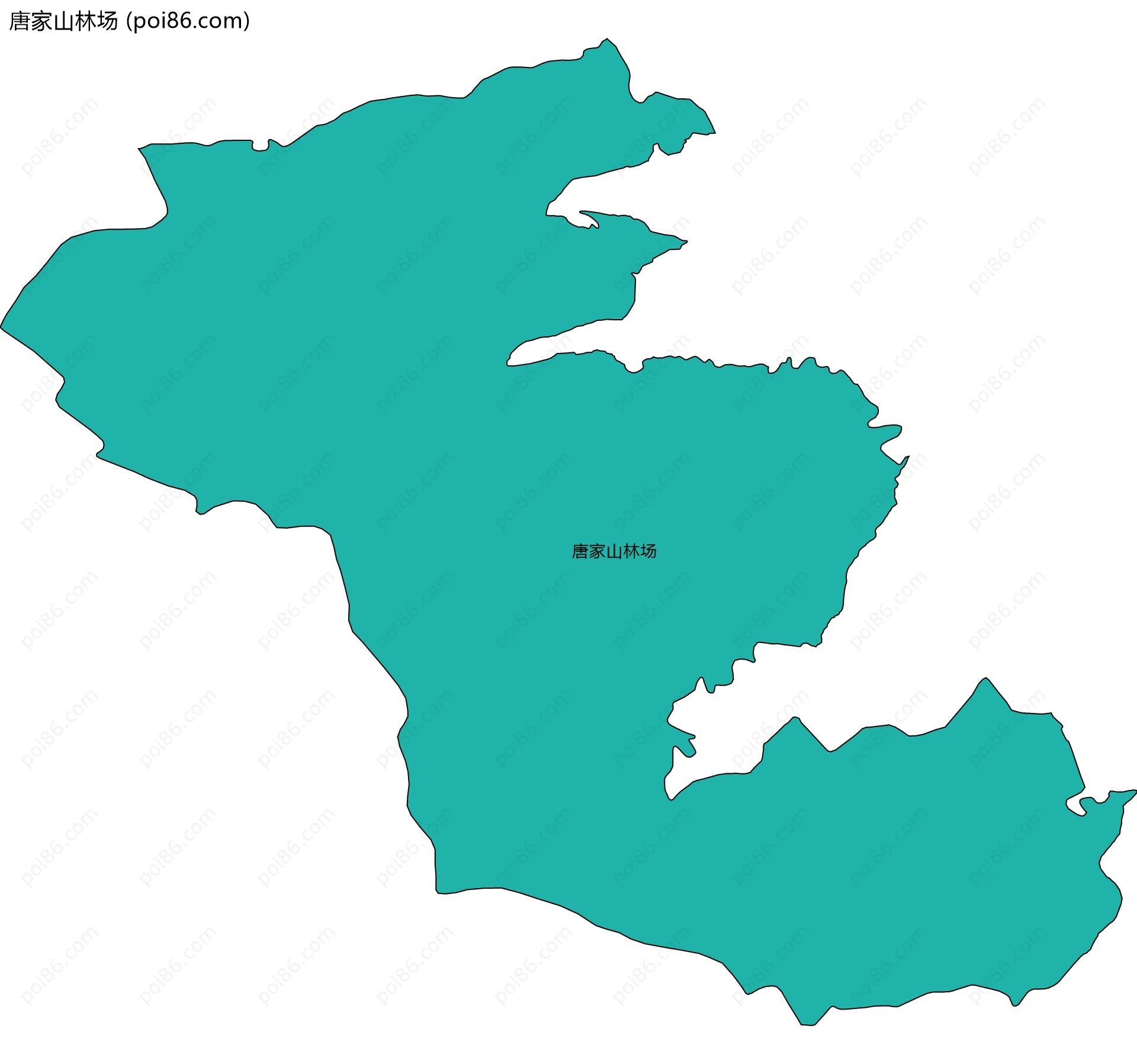 唐家山林场边界地图(五级行政区划)