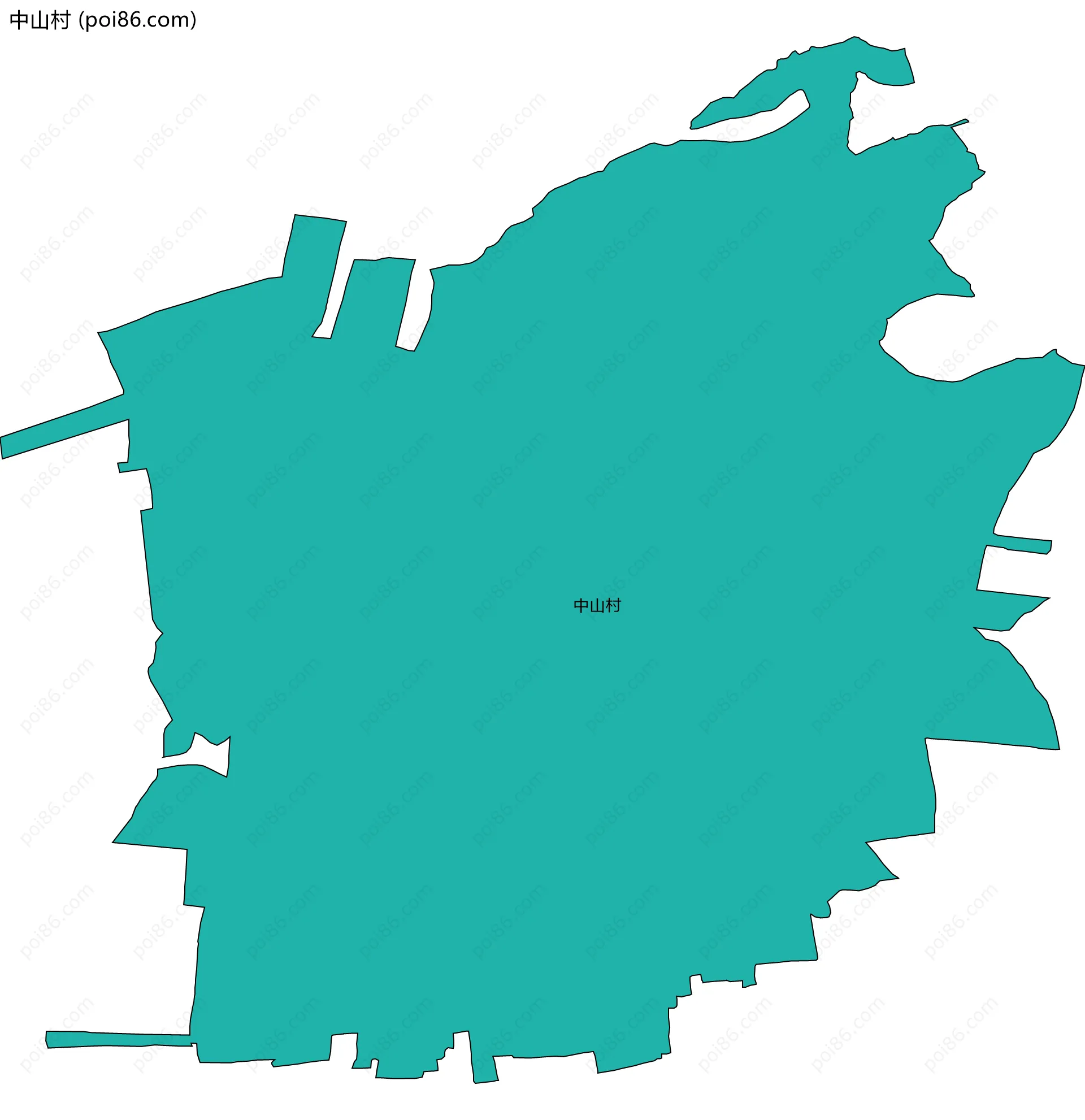 中山村边界地图