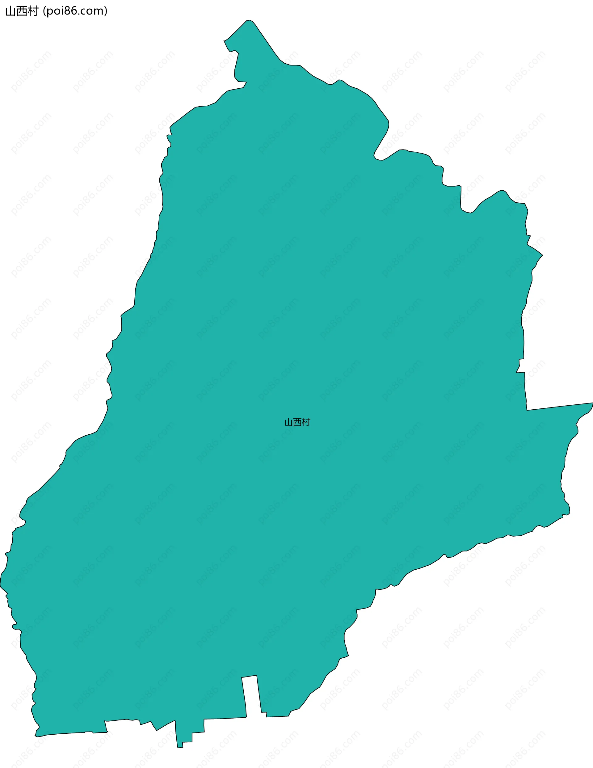 山西村边界地图