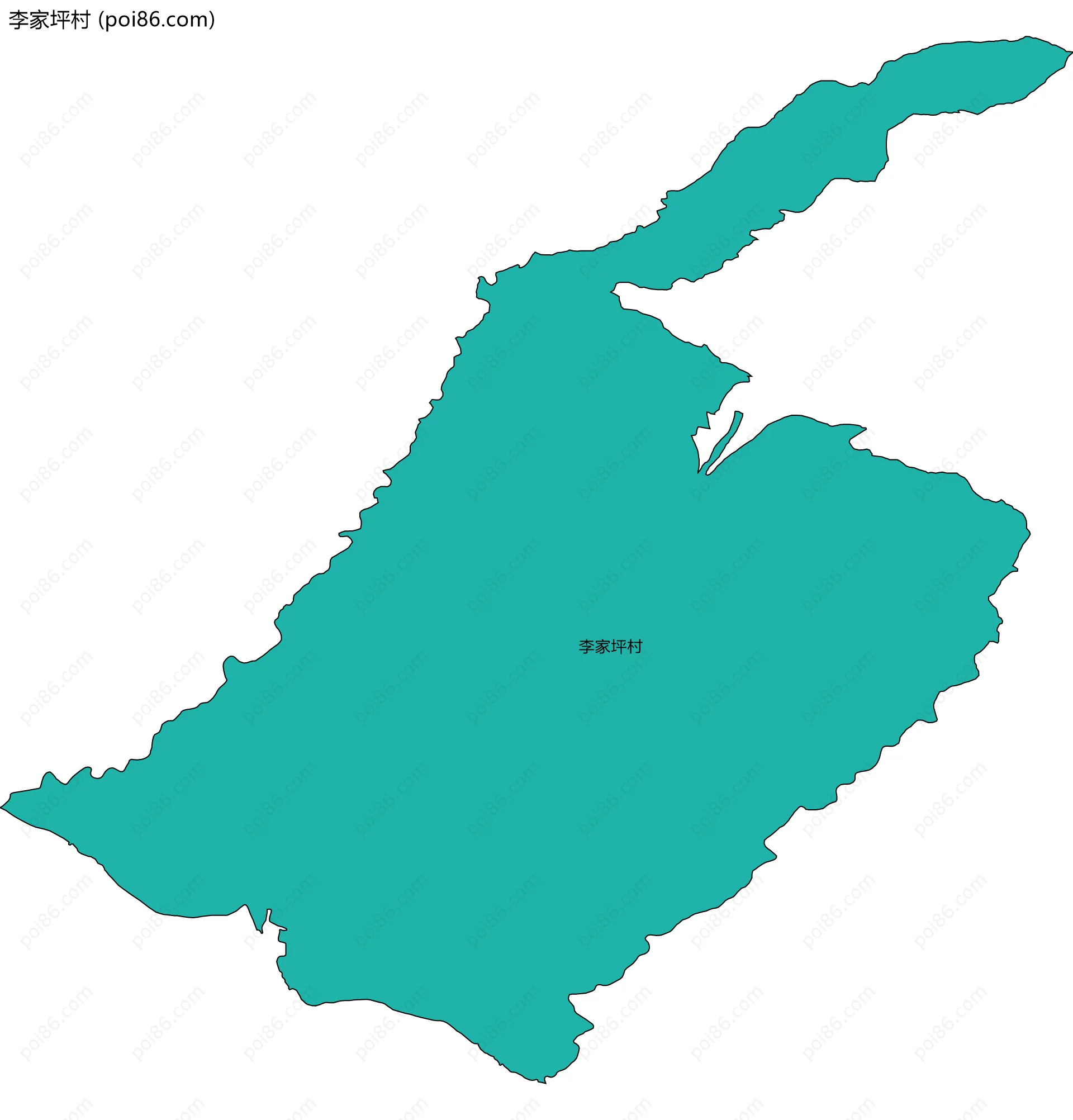李家坪村边界地图