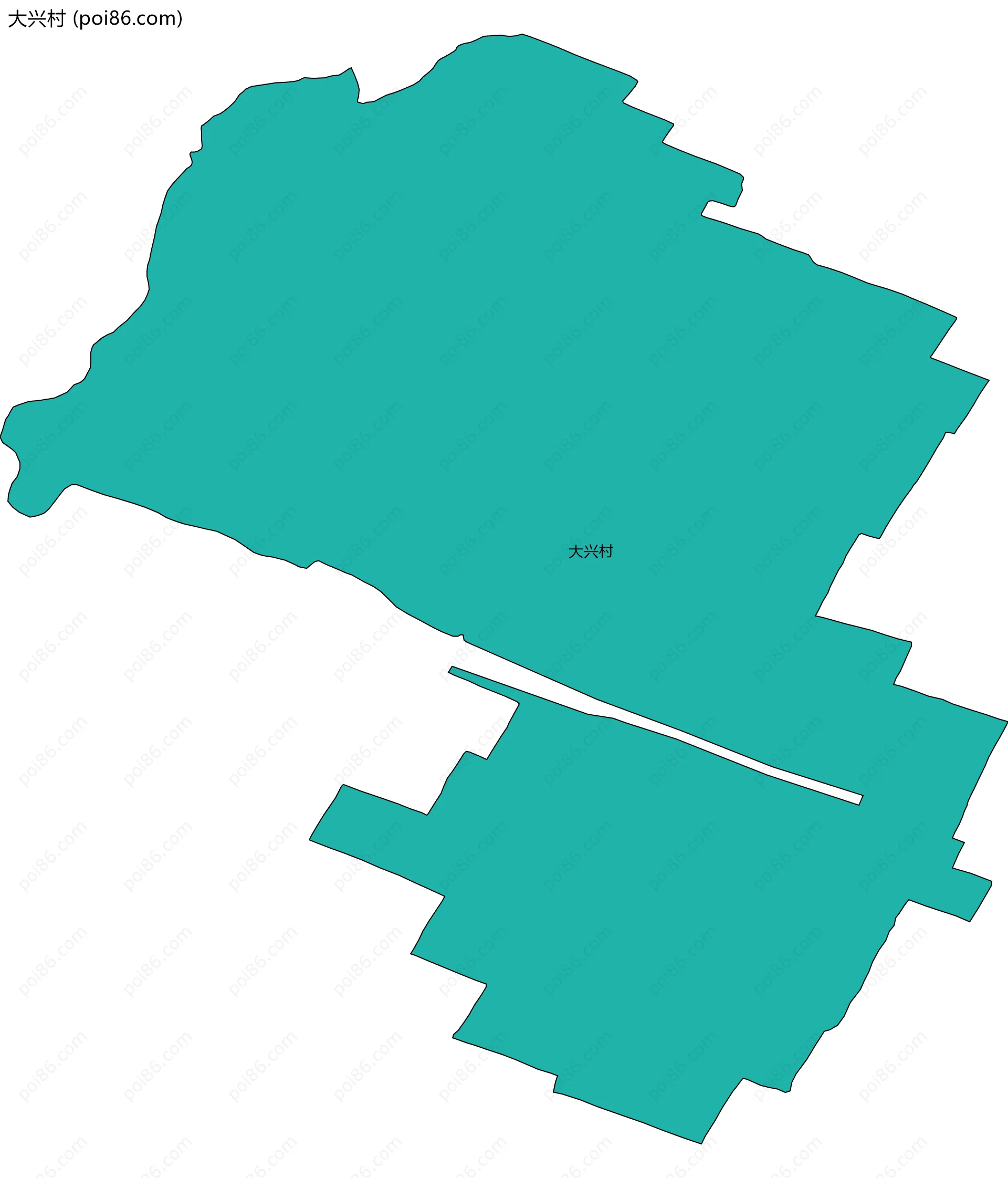 大兴村边界地图