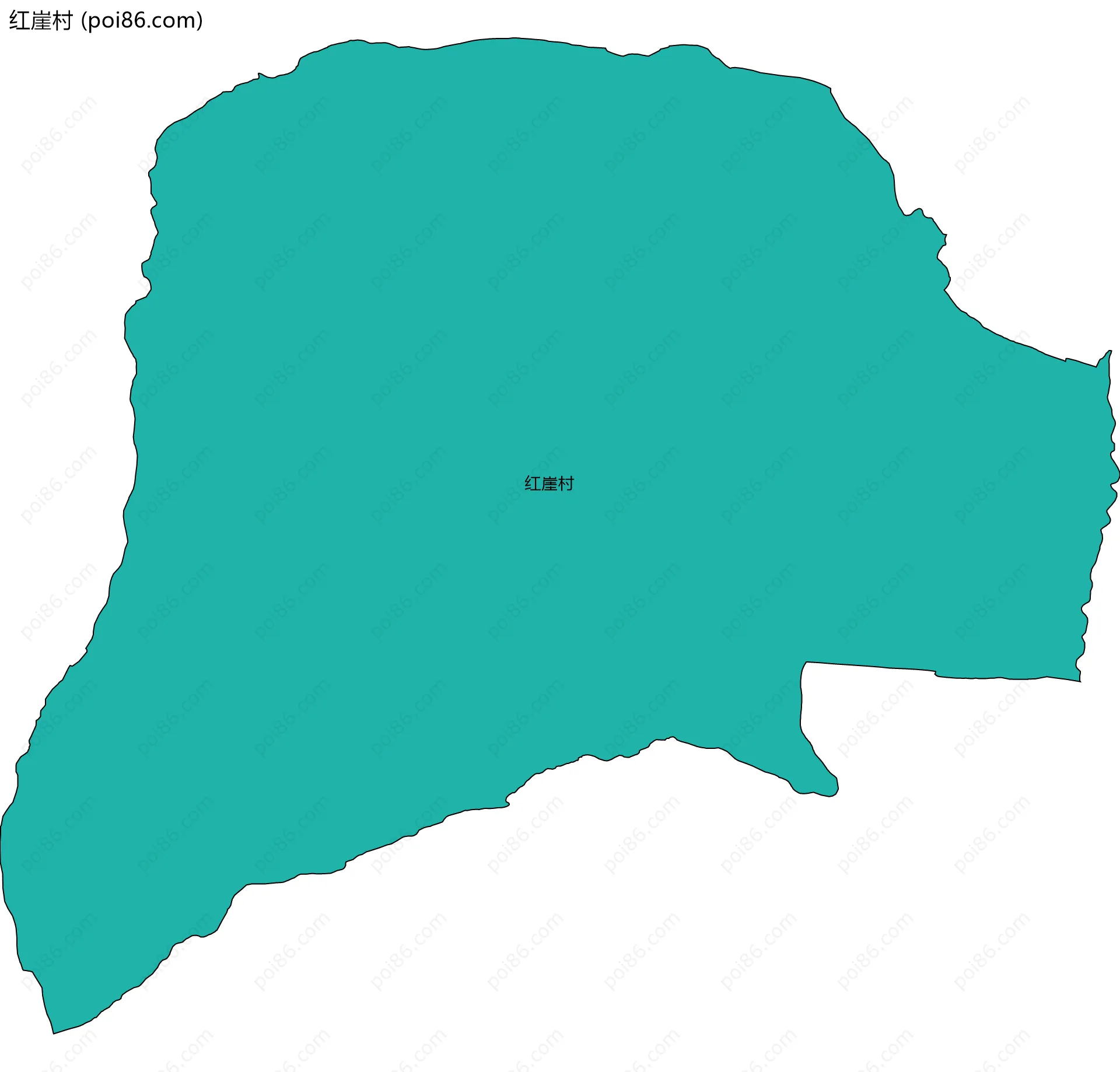 红崖村边界地图