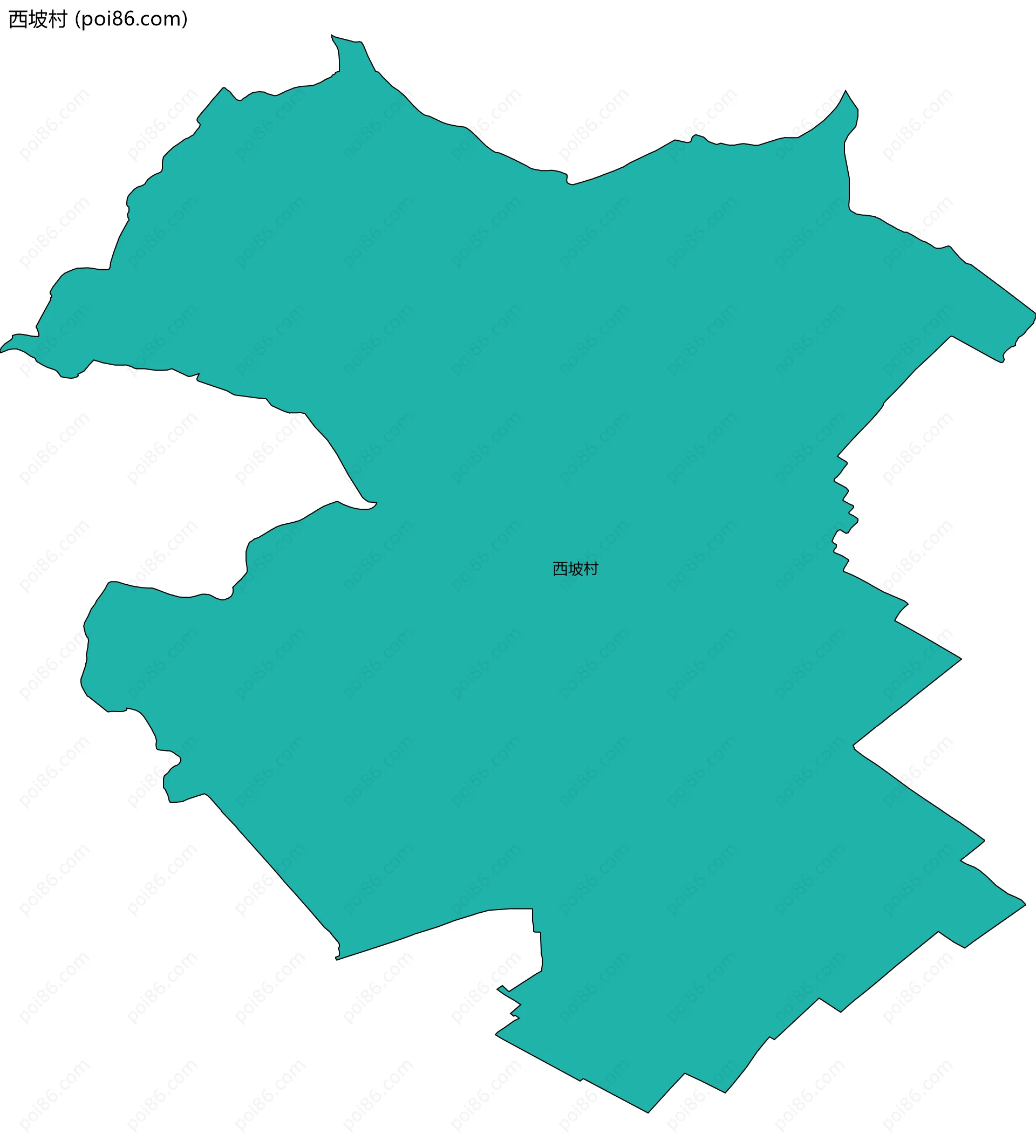 西坡村边界地图