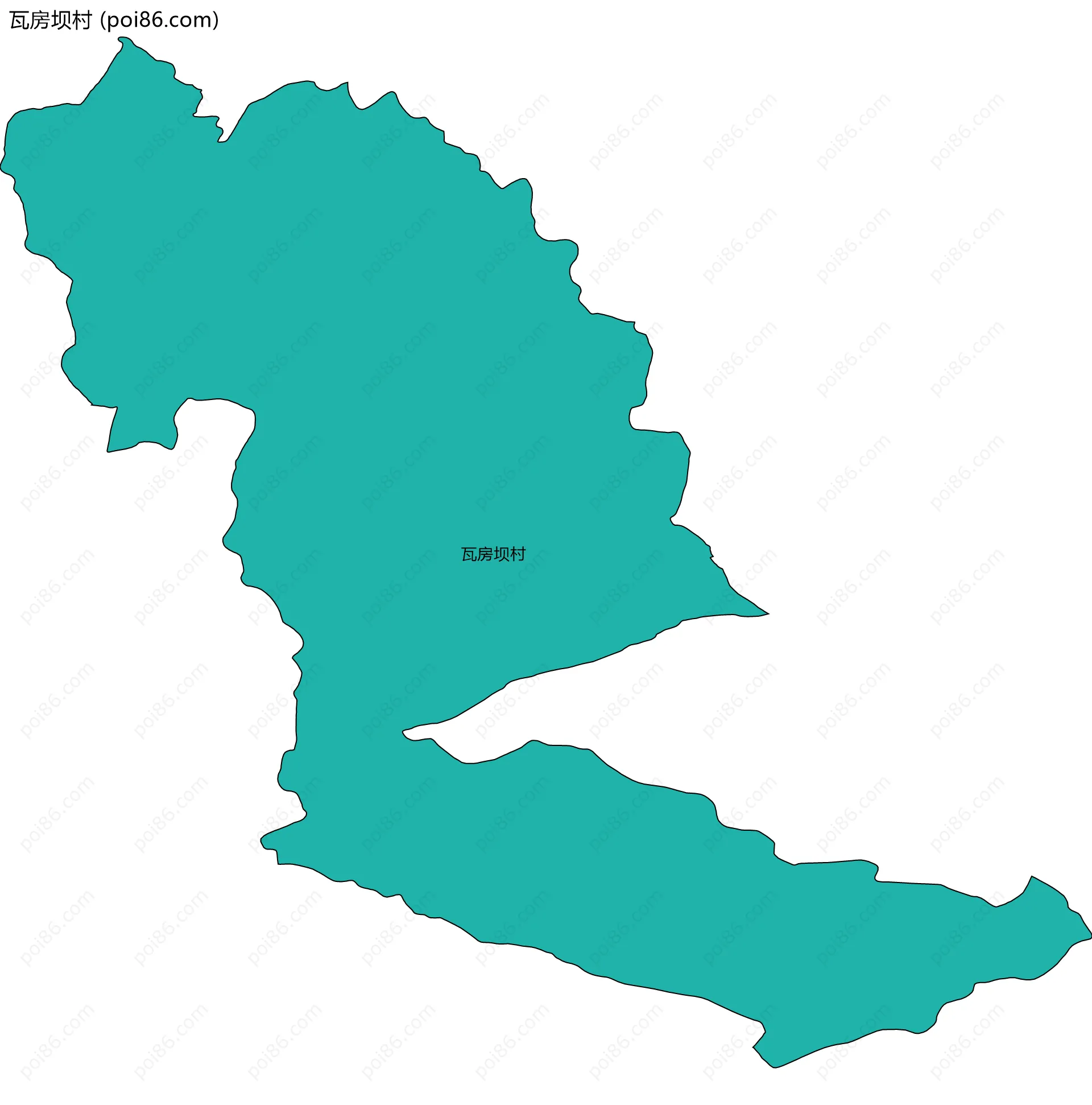 瓦房坝村边界地图