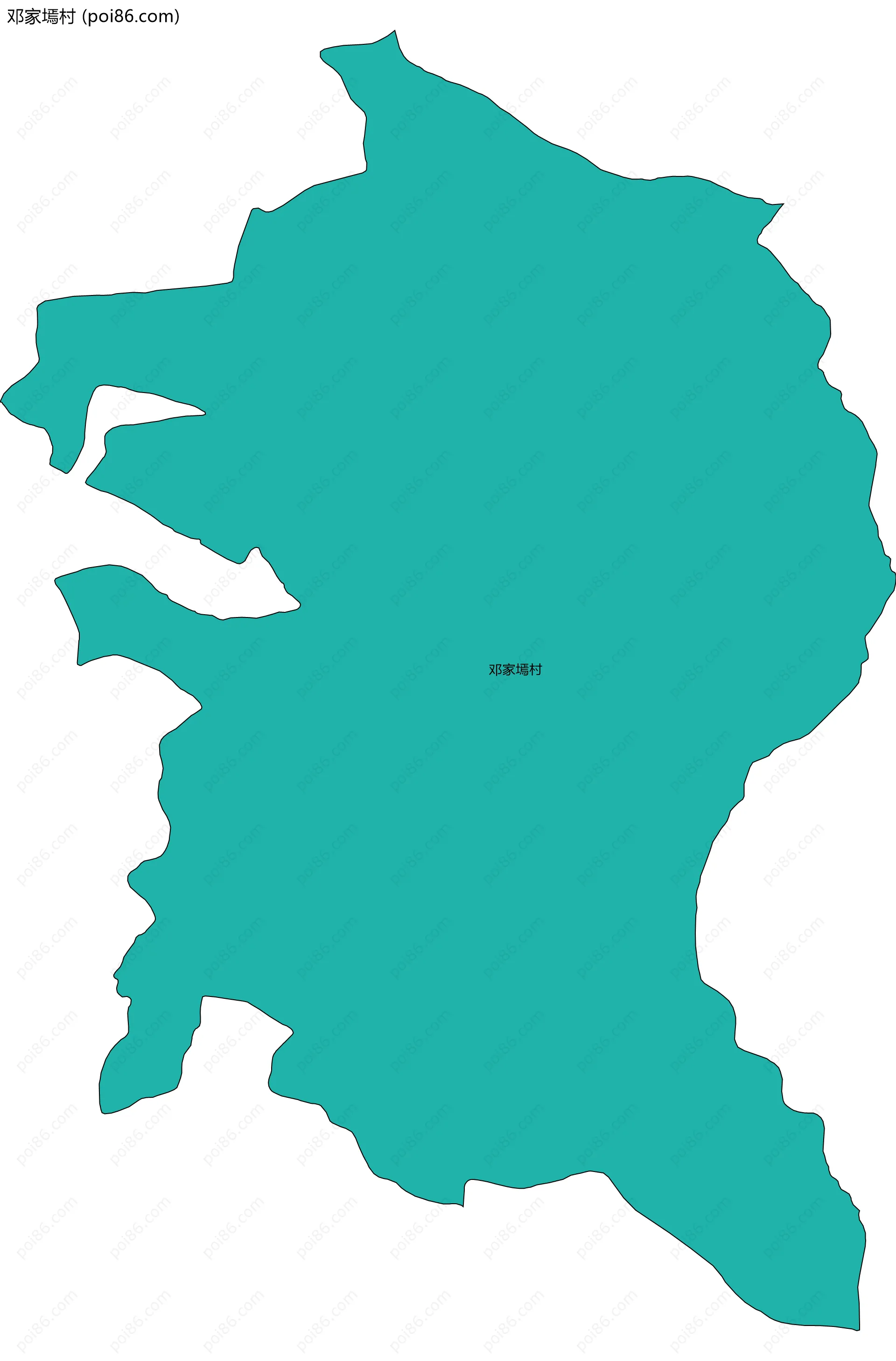 邓家墕村边界地图