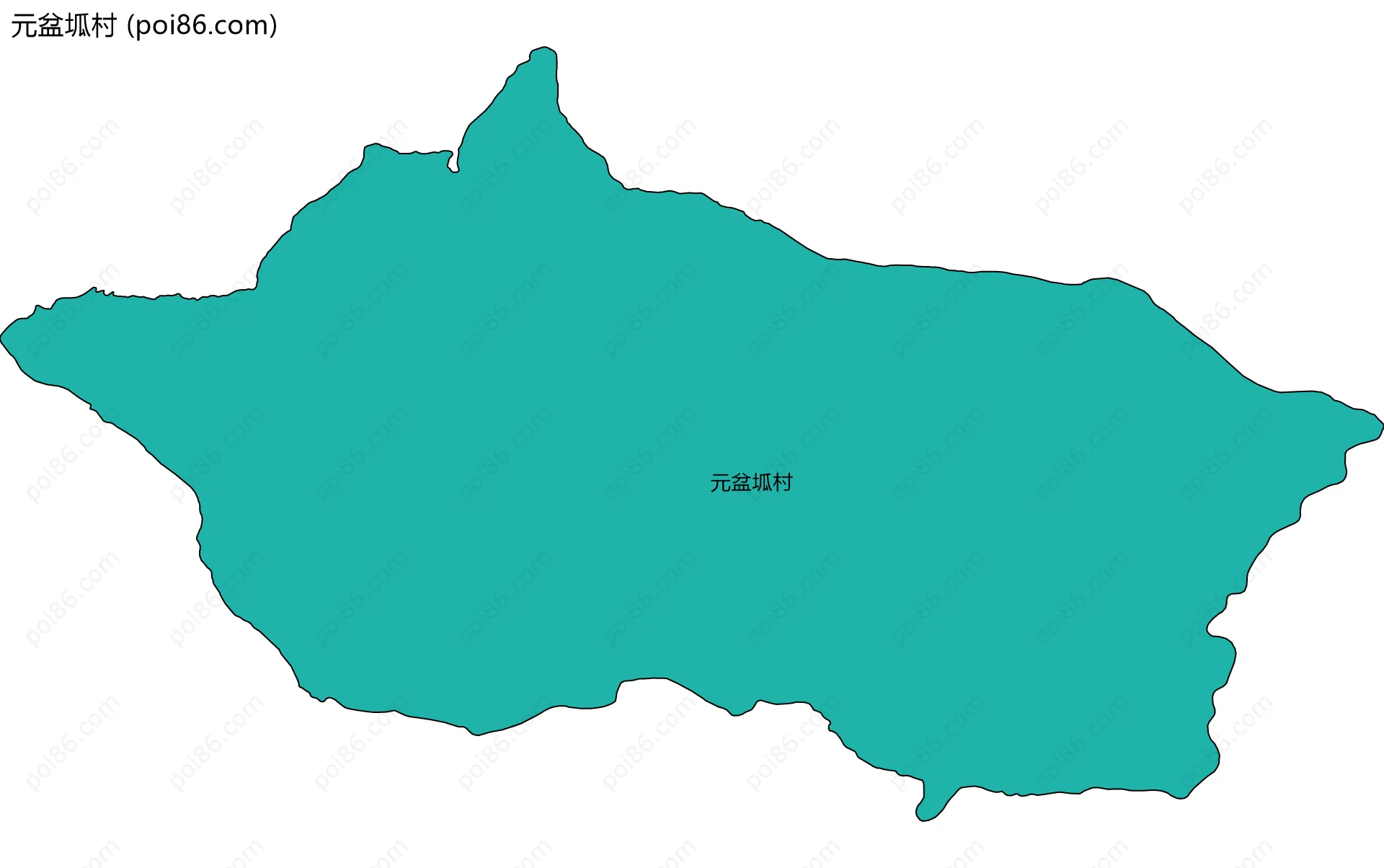 元盆坬村边界地图