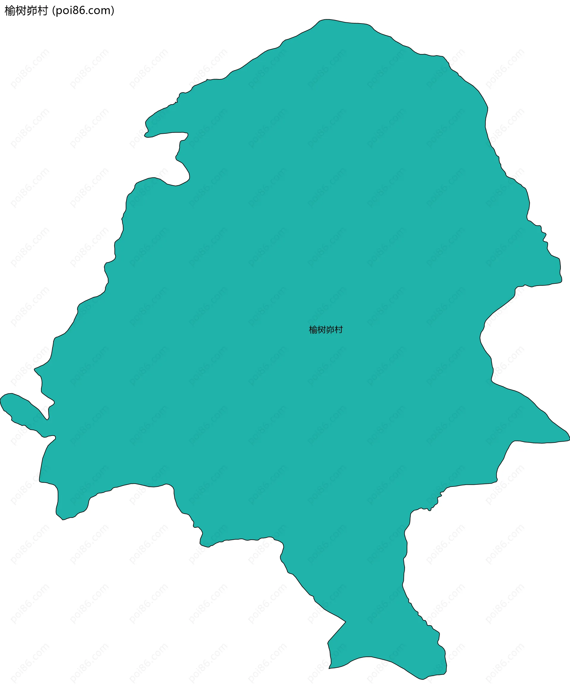 榆树峁村边界地图