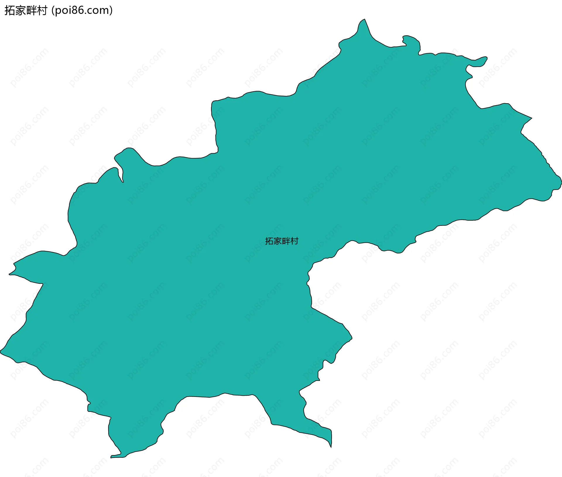 拓家畔村边界地图