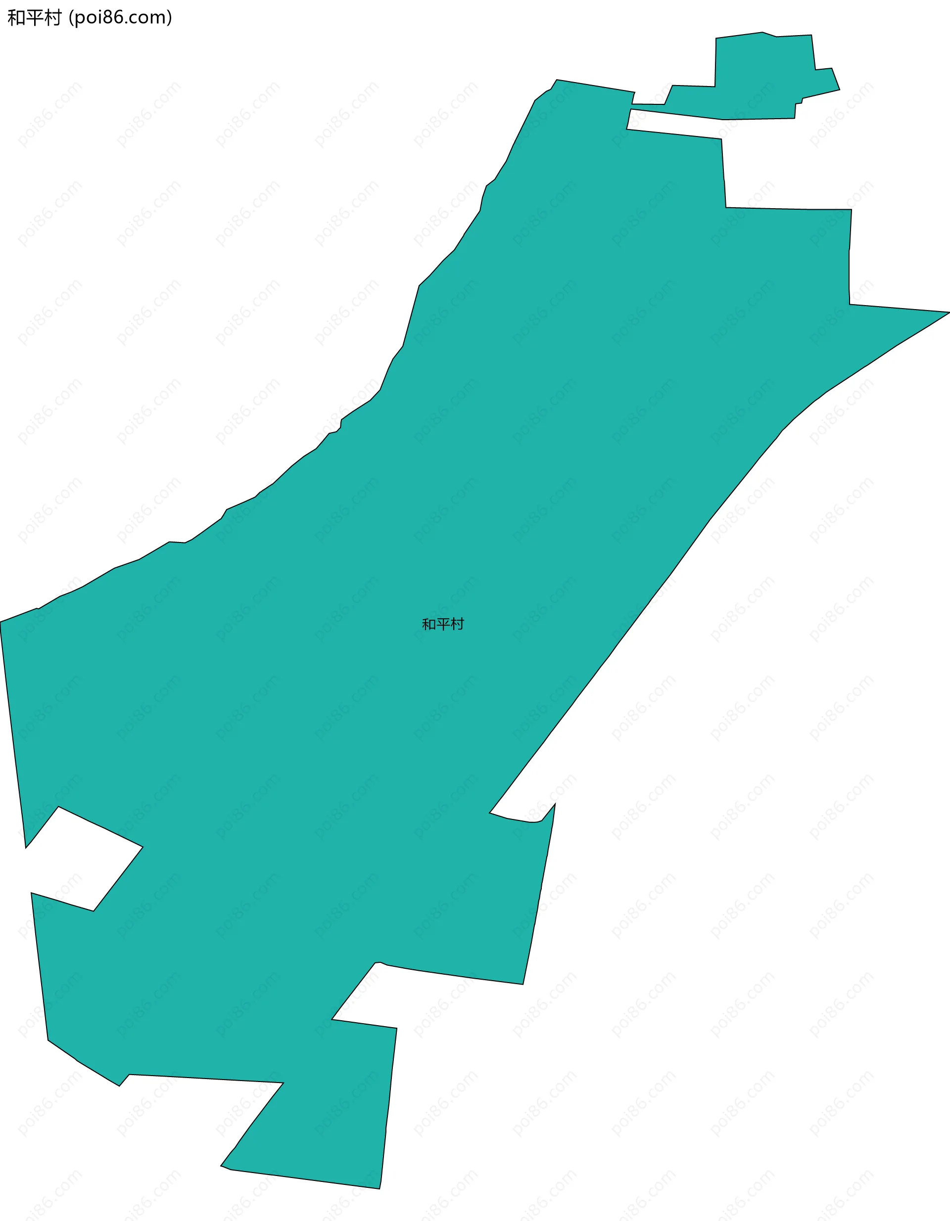 和平村边界地图